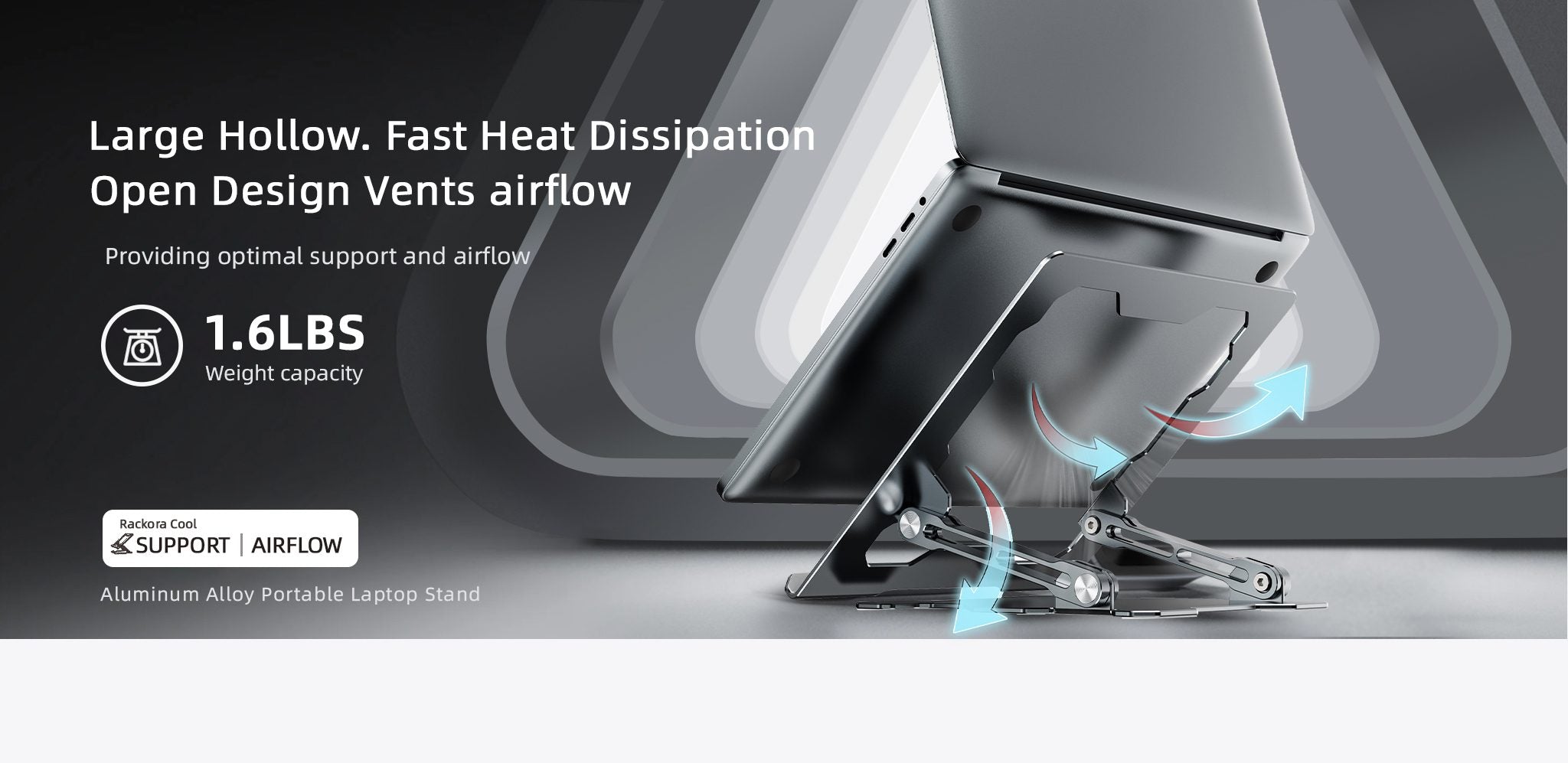 Rackora Ergo Laptop Stand Elite Edition - Premium Ergonomic Design (Universal Compatibility)