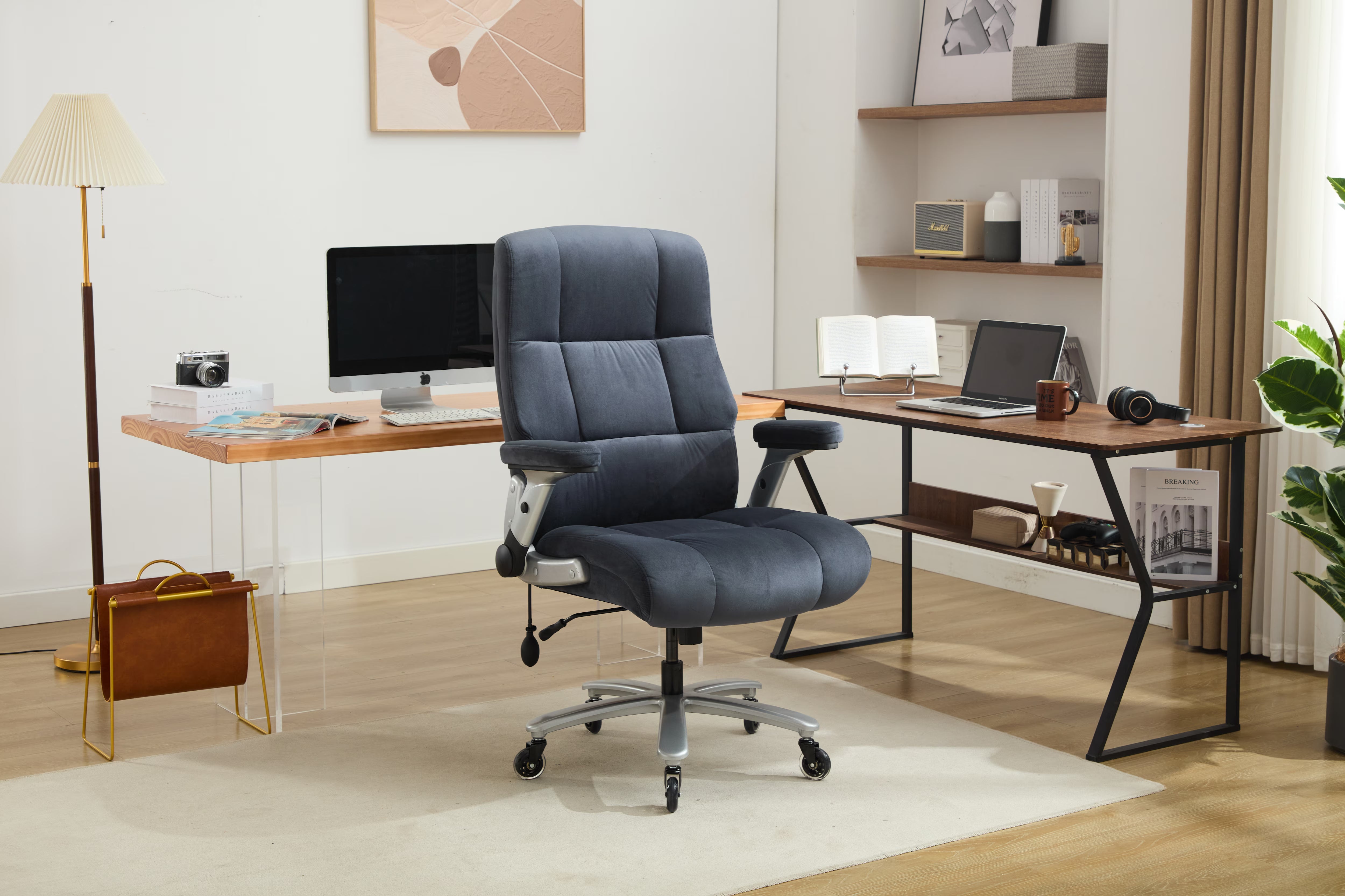Executive Ergonomic Chair for Heavy People 500lbs - Adjustable Lumbar & Headrest, Flip-Up Arms, Extra Wide Seat (Big and Tall Office Chair)