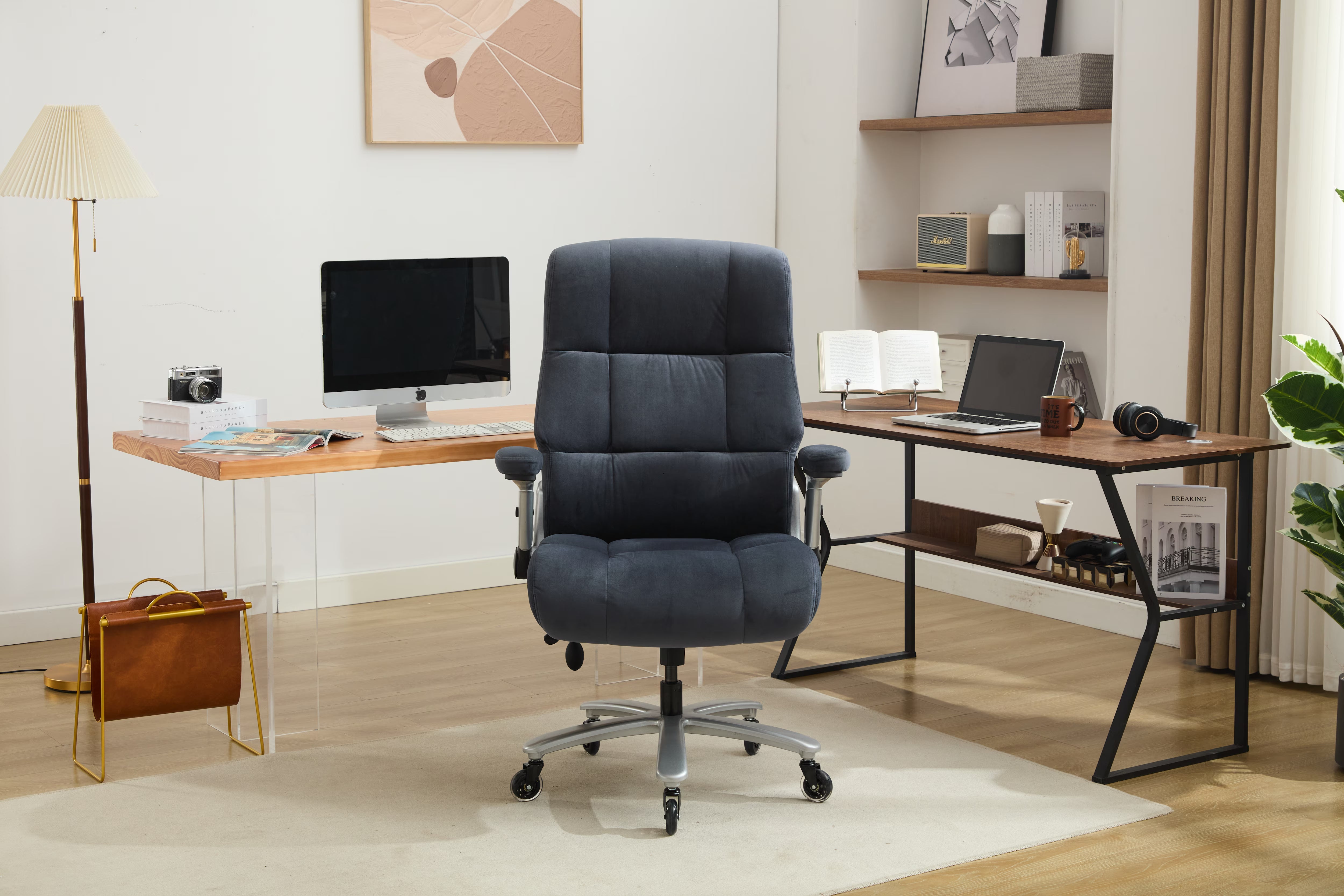 Executive Ergonomic Chair for Heavy People 500lbs - Adjustable Lumbar & Headrest, Flip-Up Arms, Extra Wide Seat (Big and Tall Office Chair)