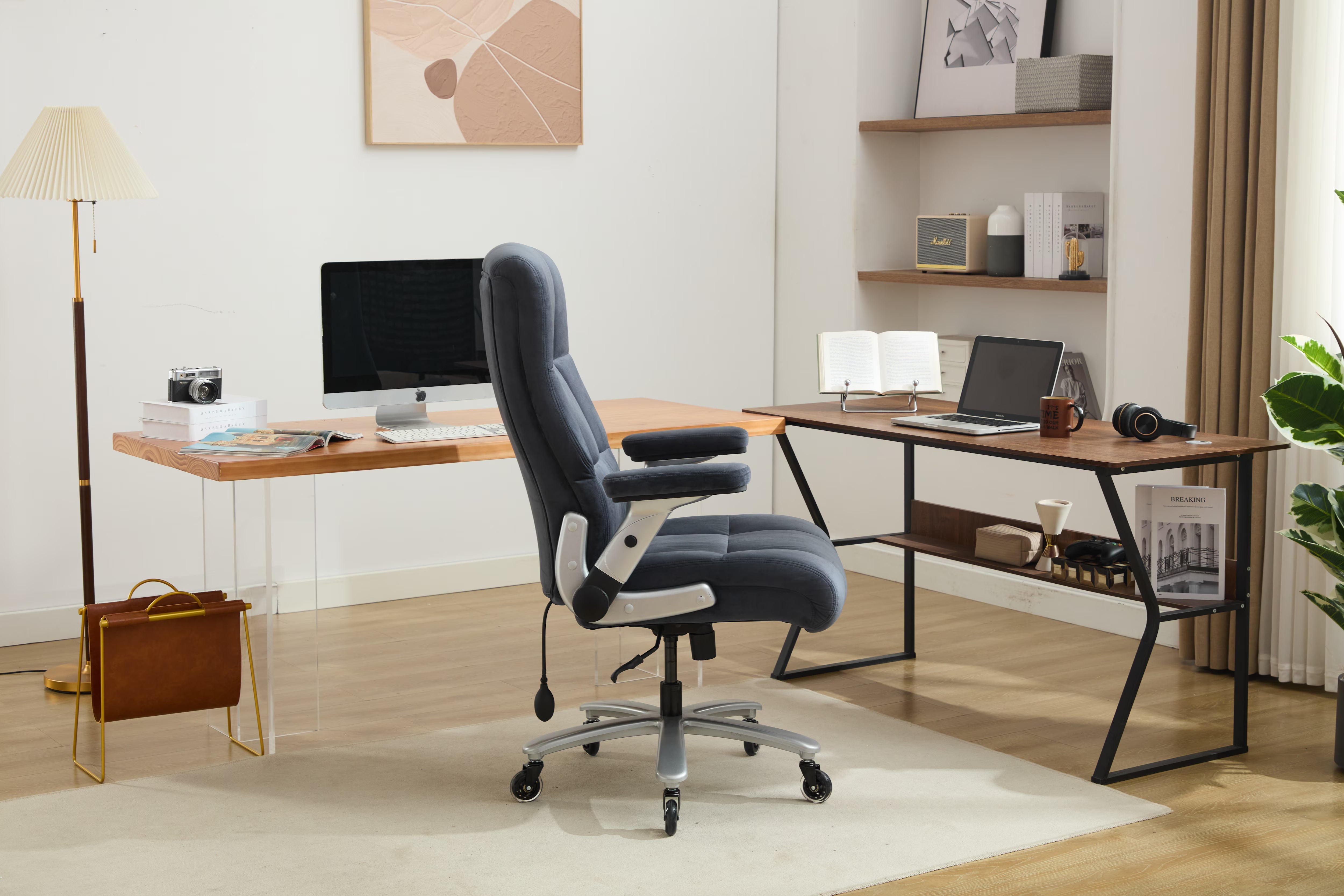 Executive Ergonomic Chair for Heavy People 500lbs - Adjustable Lumbar & Headrest, Flip-Up Arms, Extra Wide Seat (Big and Tall Office Chair)