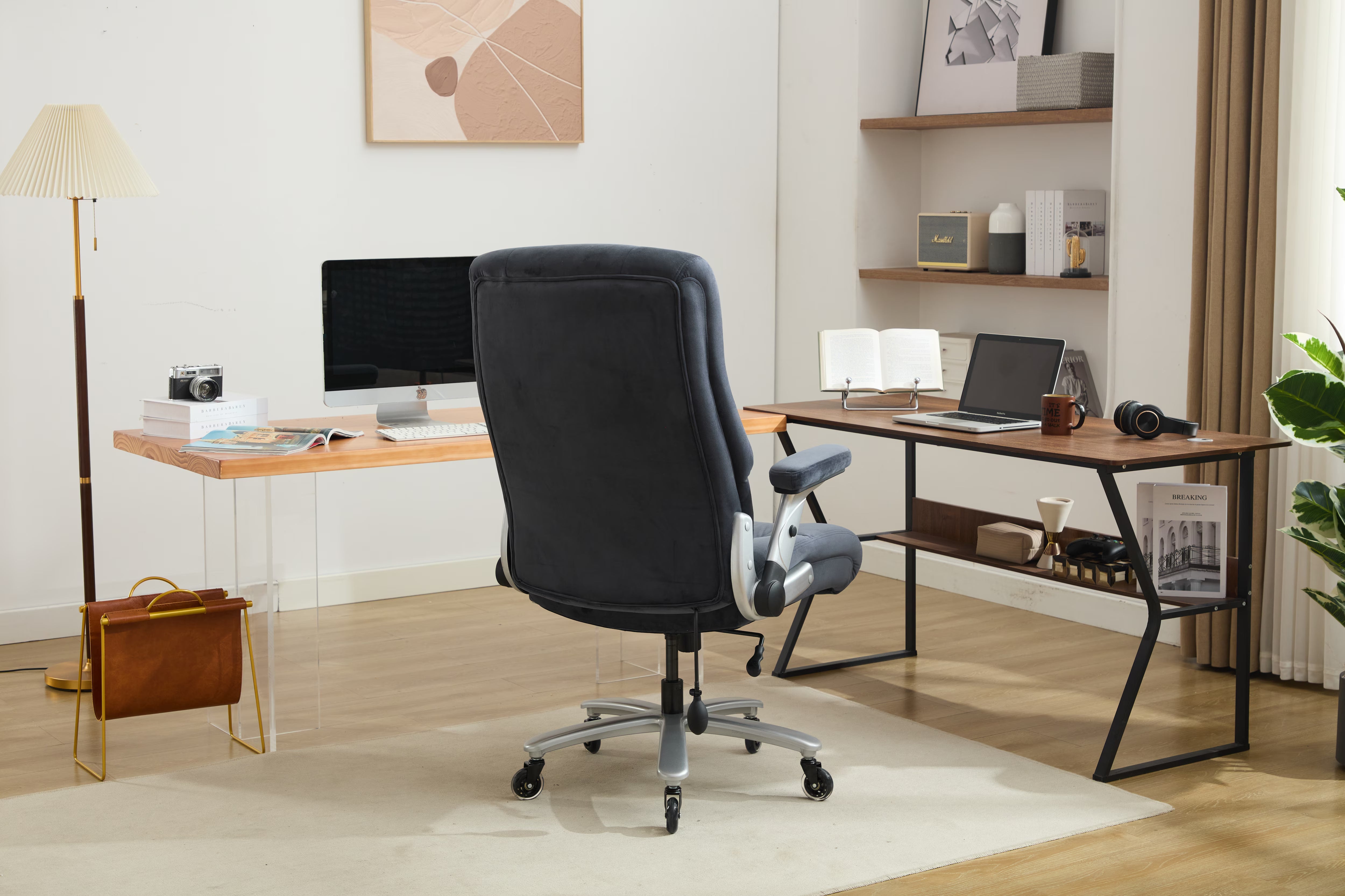 Executive Ergonomic Chair for Heavy People 500lbs - Adjustable Lumbar & Headrest, Flip-Up Arms, Extra Wide Seat (Big and Tall Office Chair)