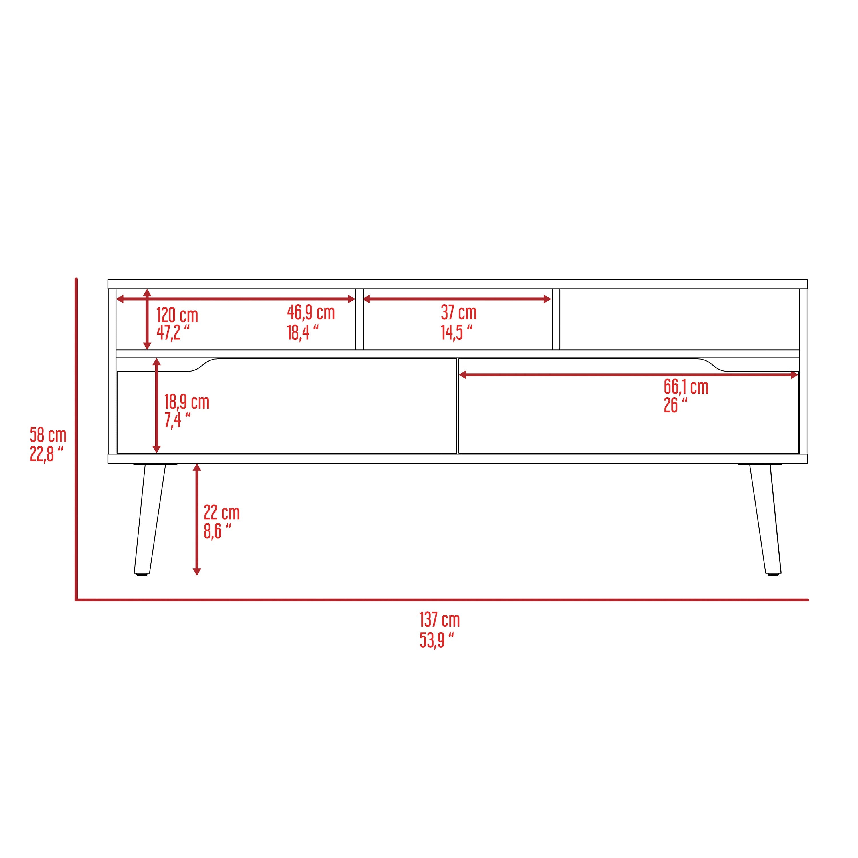 Wood TV Stand for TVs up to 60"