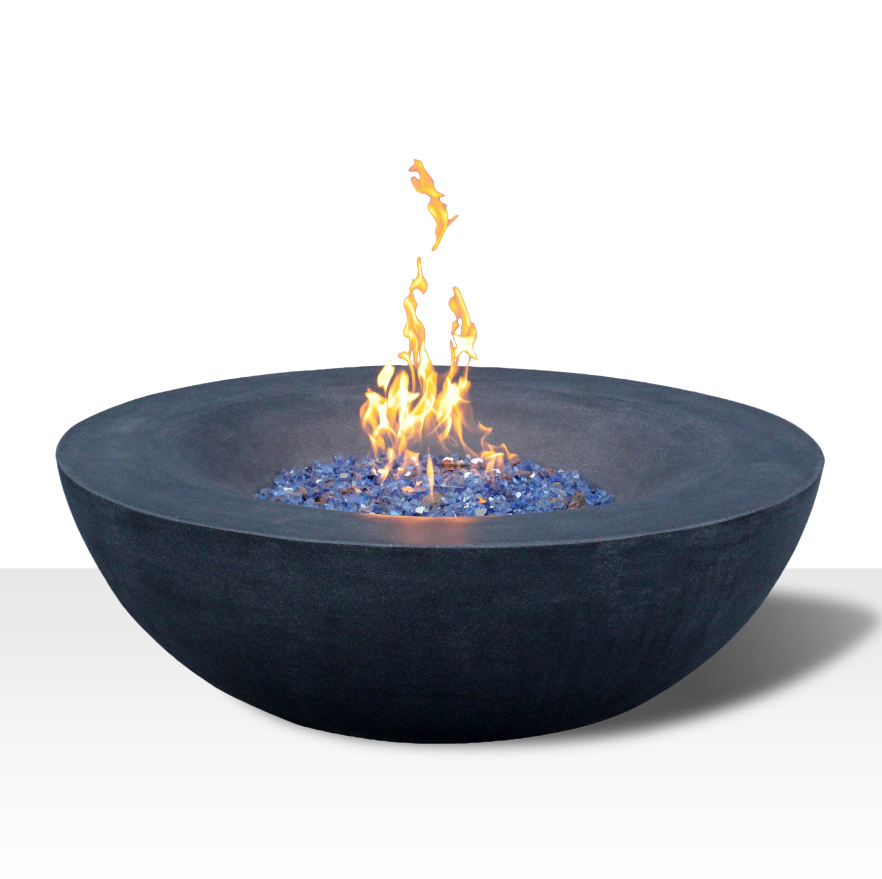 42 Inch Outdoor Concrete Stylish Dark Gray Propane Luxury Gas Fire Pit