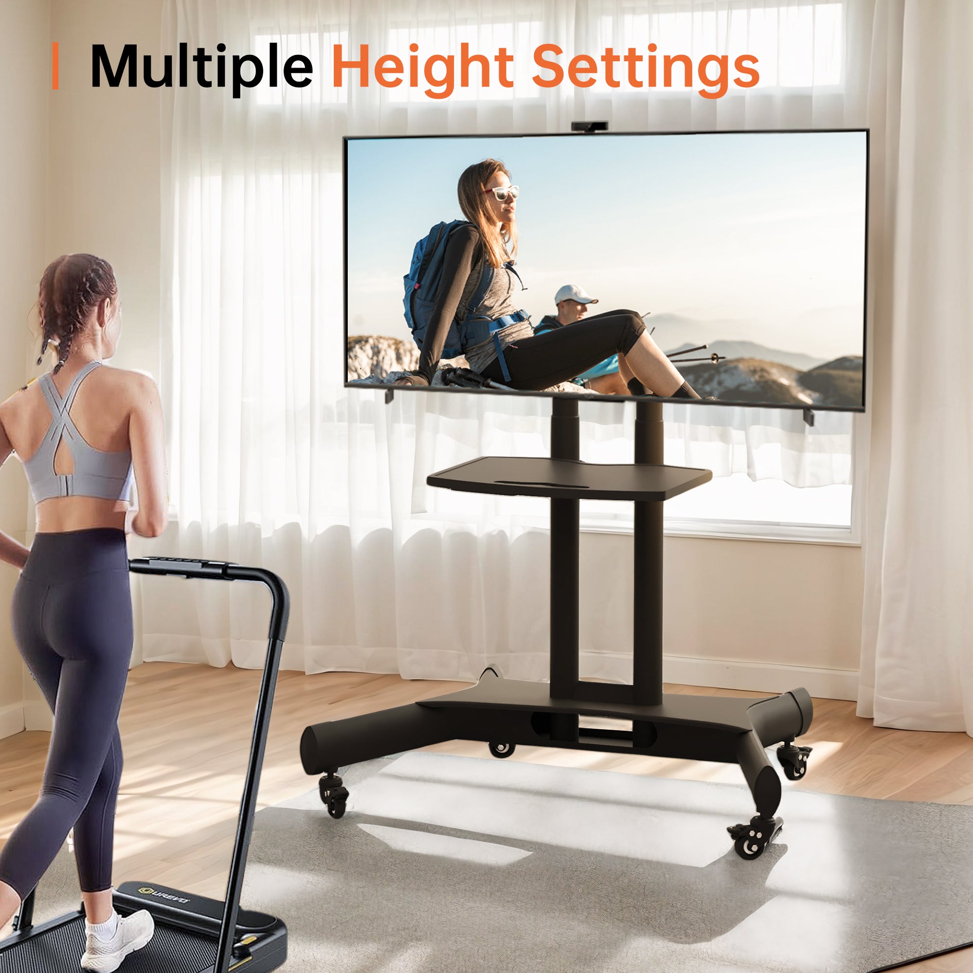 32–80 inch Universal Swivel TV Stand for for home sports and fitness