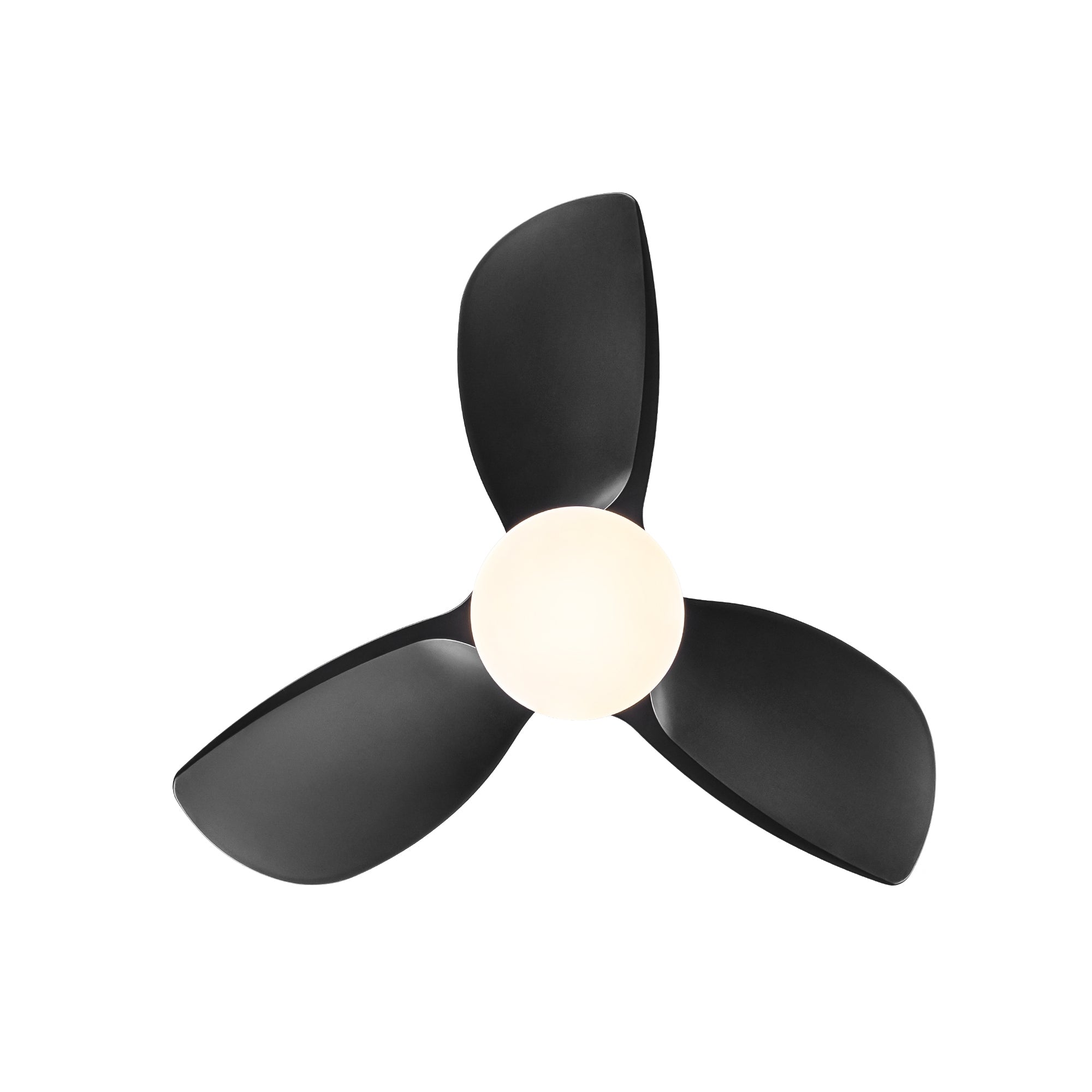 28" Black Ceiling Fan Integrated LED Light & Remote - DC Motor