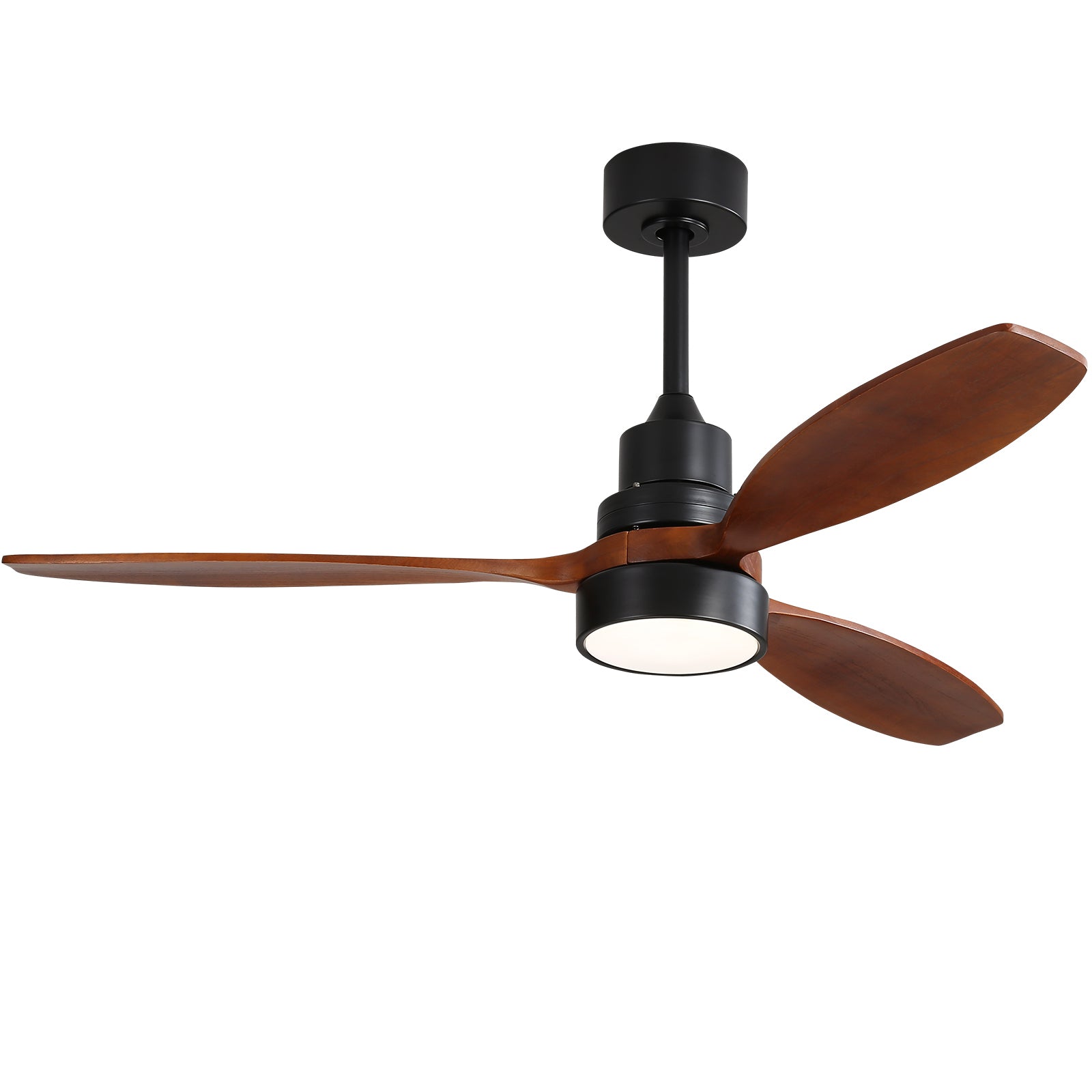 52 Inch Wooden Ceiling Fan With 3 Solid Wood Blades Remote Control