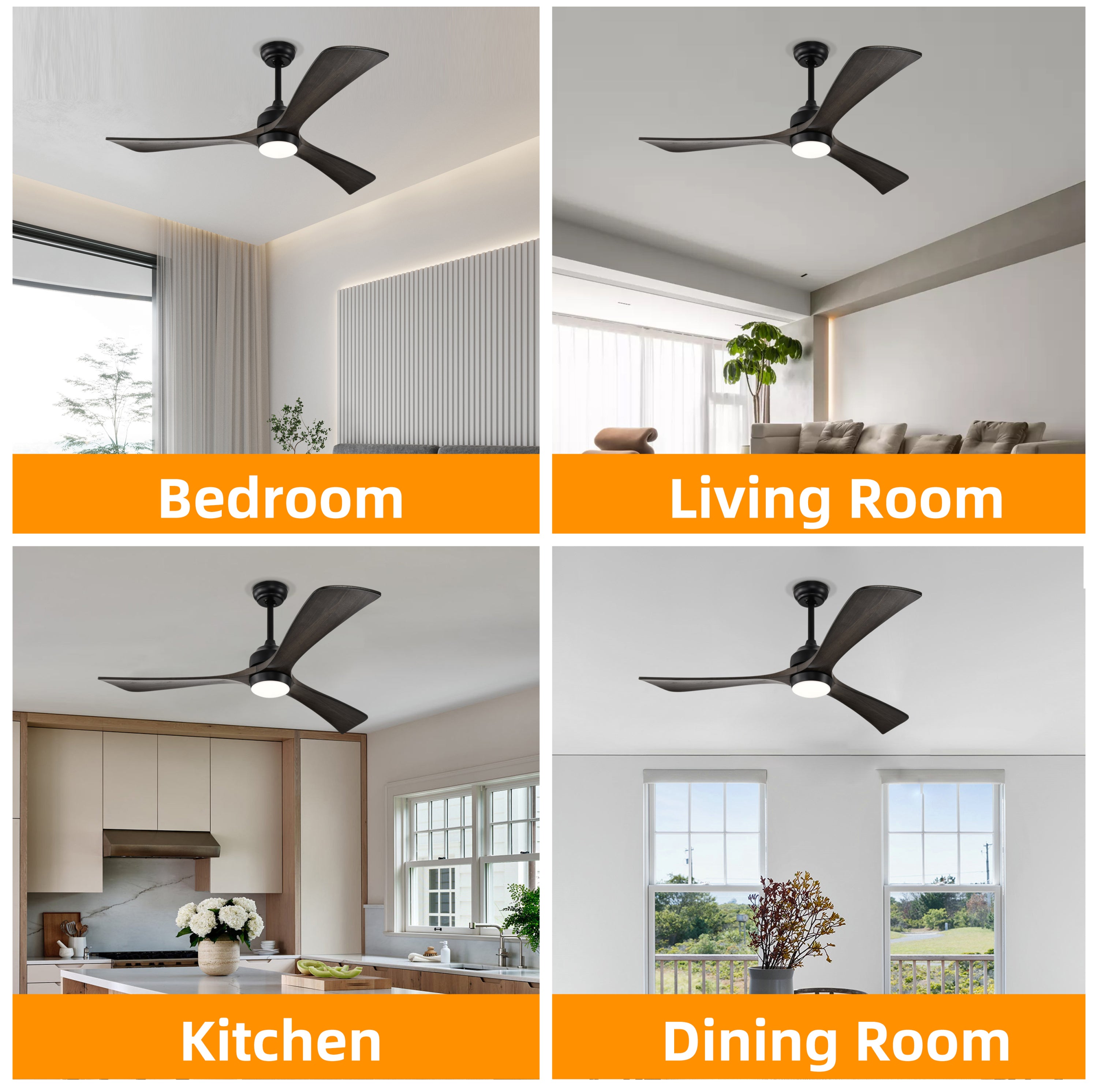 52" Iron Wood Ceiling Fan Remote Control