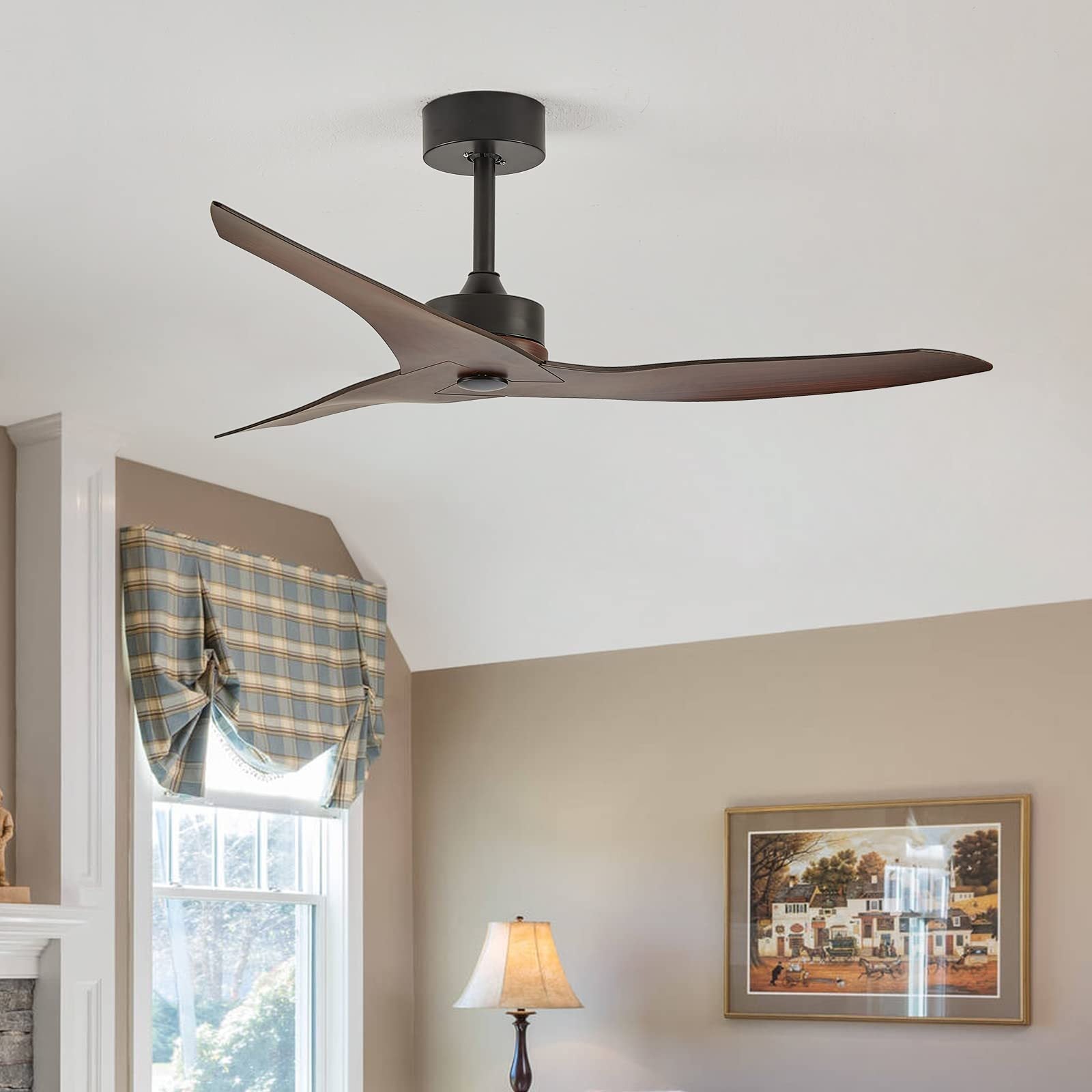 52 Inch Outdoor Ceiling Fan with Remote - 6 Speed DC Motor, Farmhouse Style
