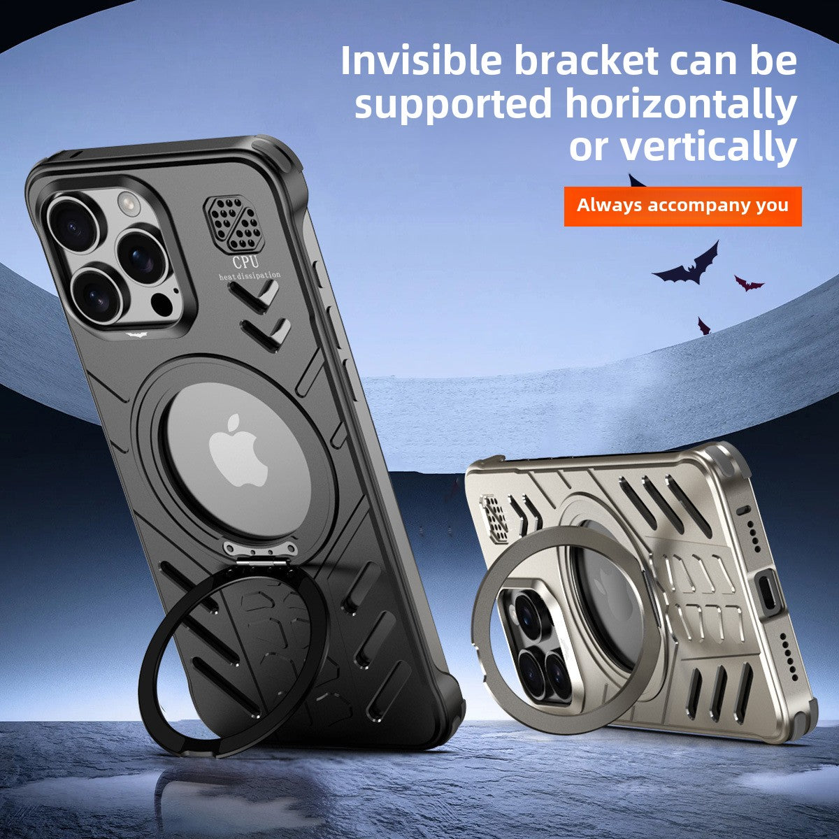 Metal Magnetic Case 360 Degree Rotating Stand Heat Dissipation