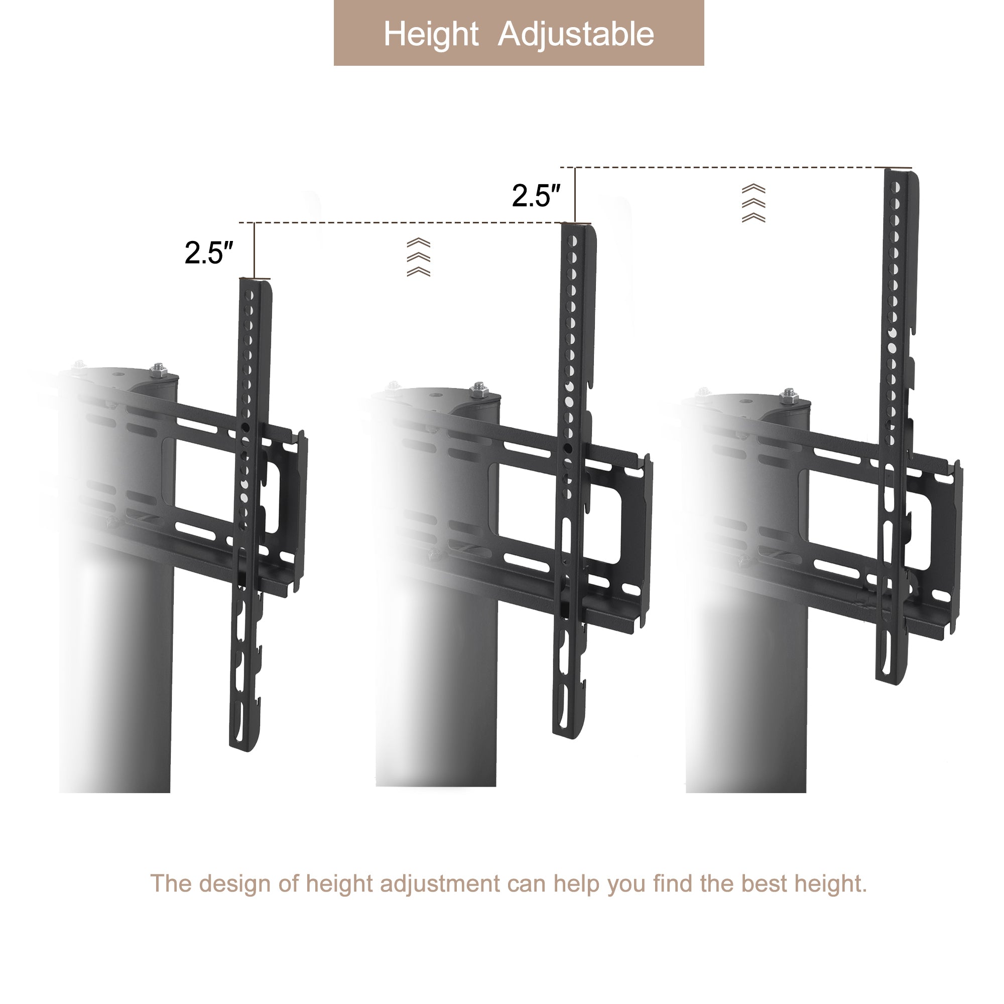 32-65 INCH Mobile TV Stand 2 Tier Tempered Glass Shelves