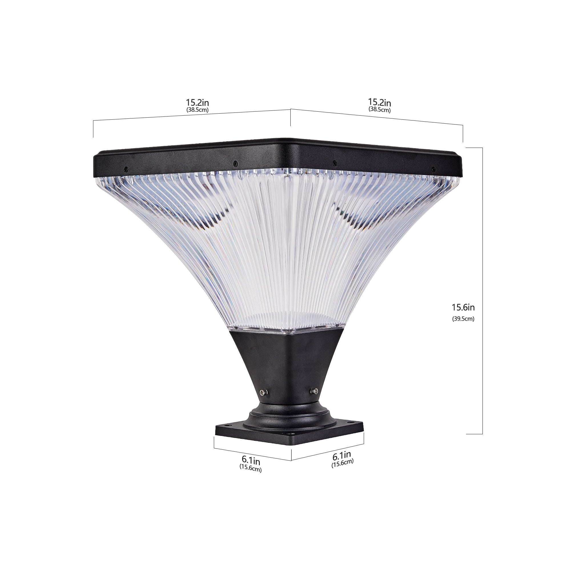 15" Black Outdoor Post Light