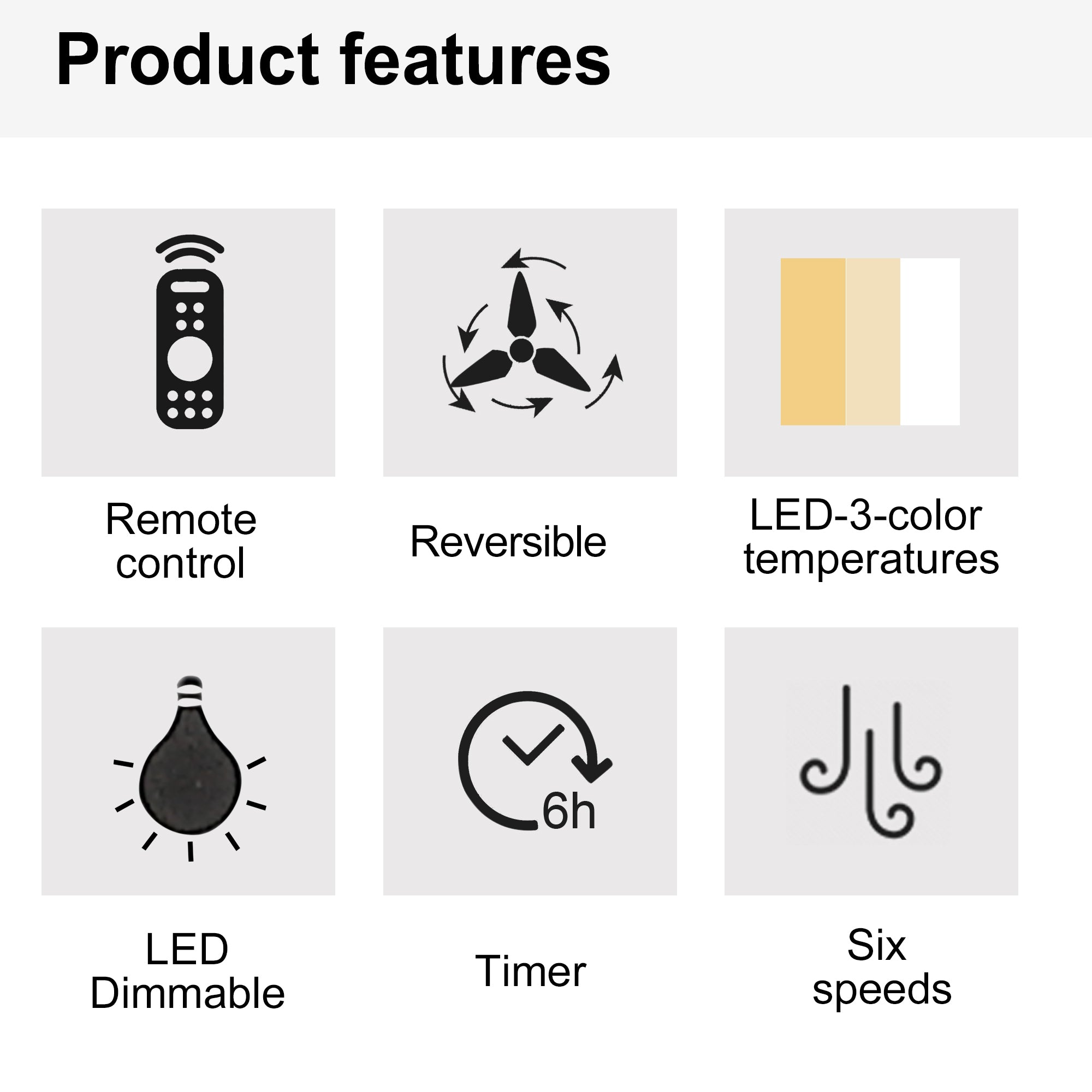 42 Inch Retractable Ceiling Fan with Remote Control and LED Light