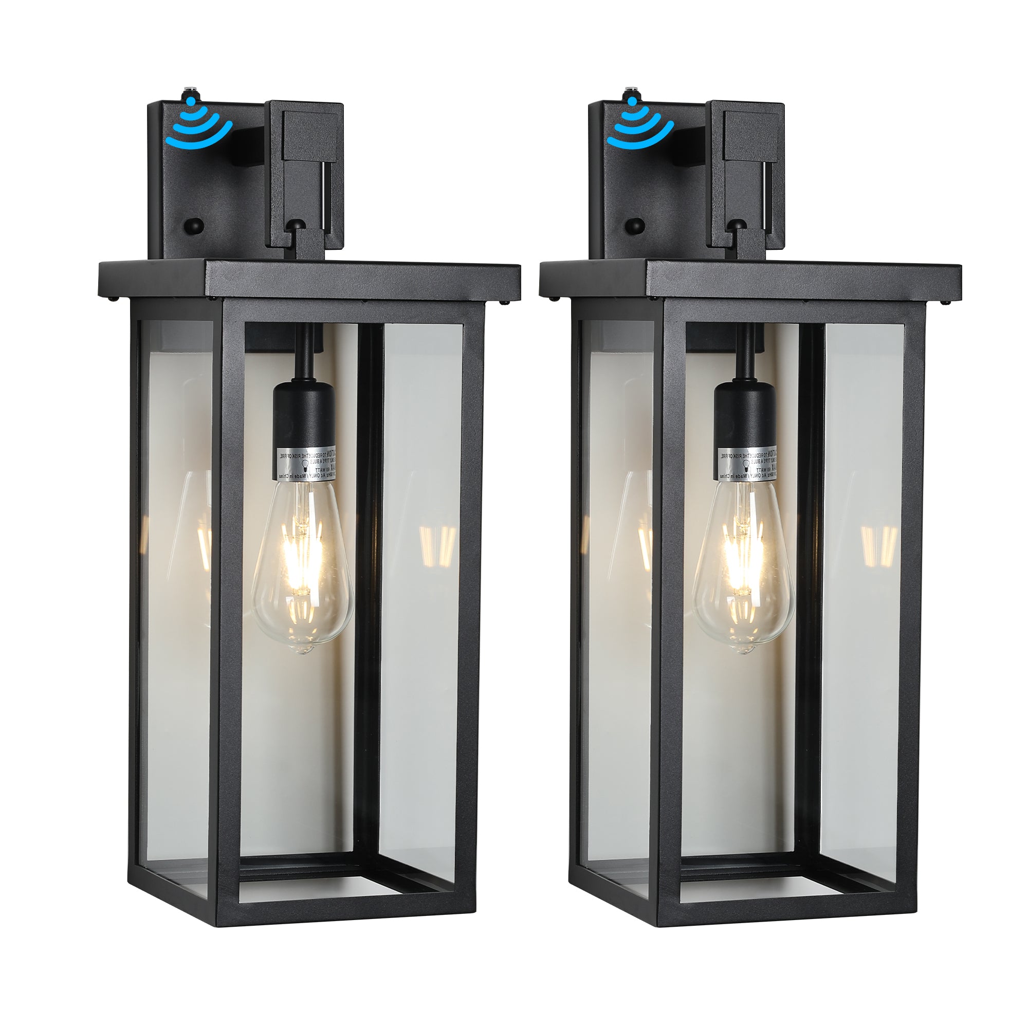 Modern Outdoor Wall Lanterns E26 Bulb Compatible 2 Sets