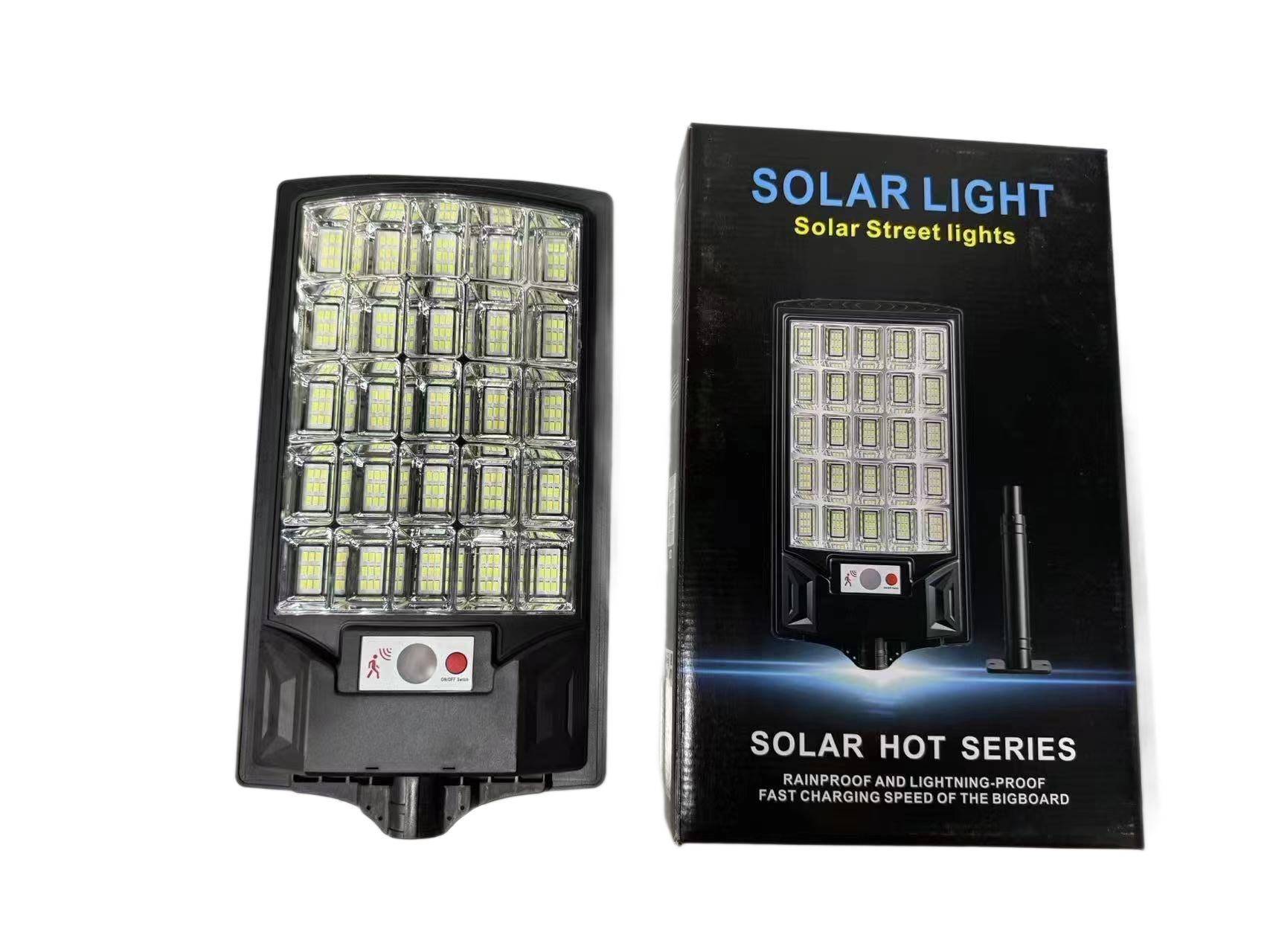 2025 Moon-Inspired Solar Motion Sensor Street Light – 500W, 225 LEDs, IP65, Radar & Remote, 12-16H Runtime