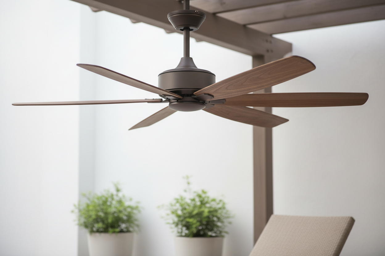 60" Walnut Solid wood ceiling fan for Outdoors