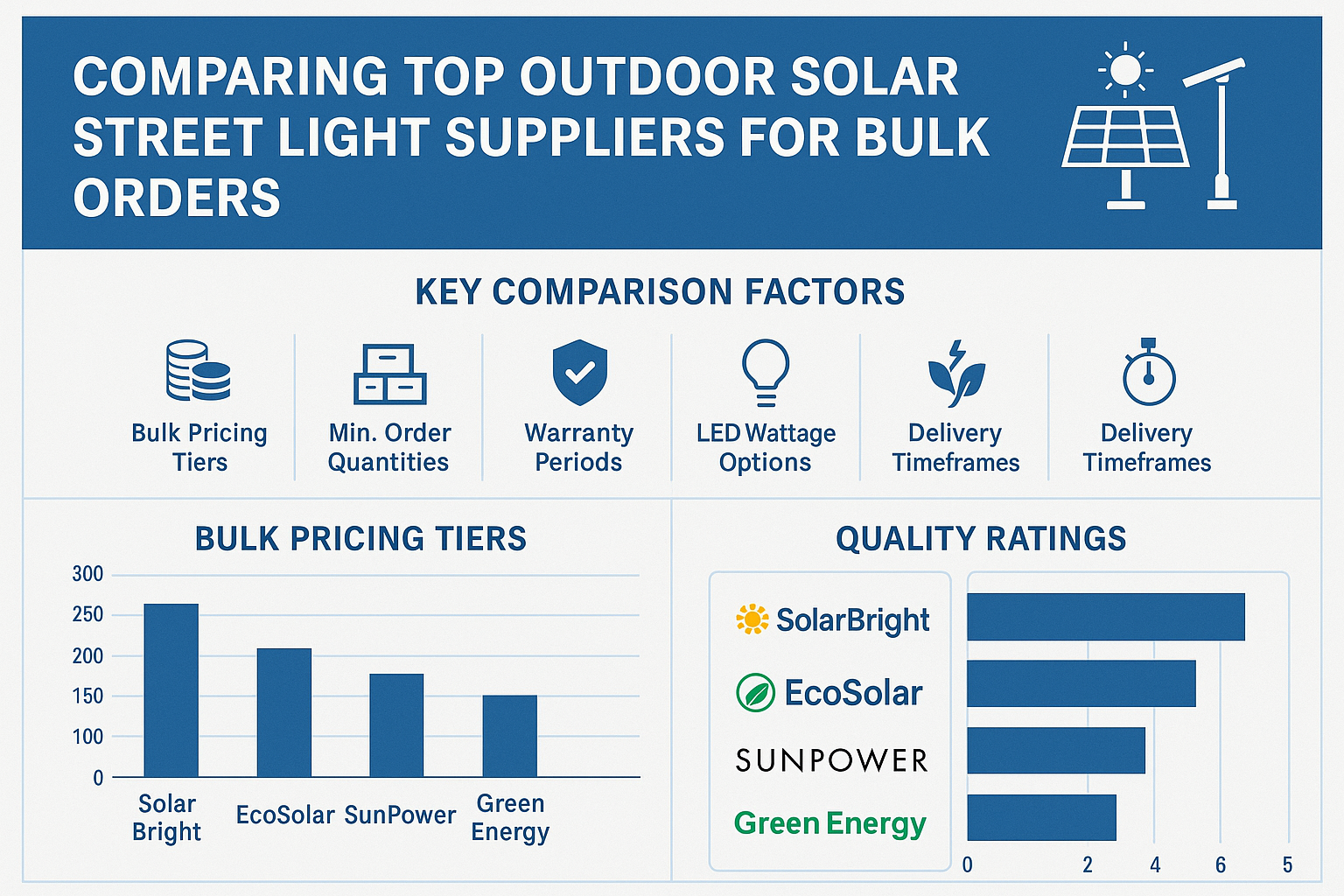 Best Outdoor Solar Street Light Suppliers for Bulk Orders Compared