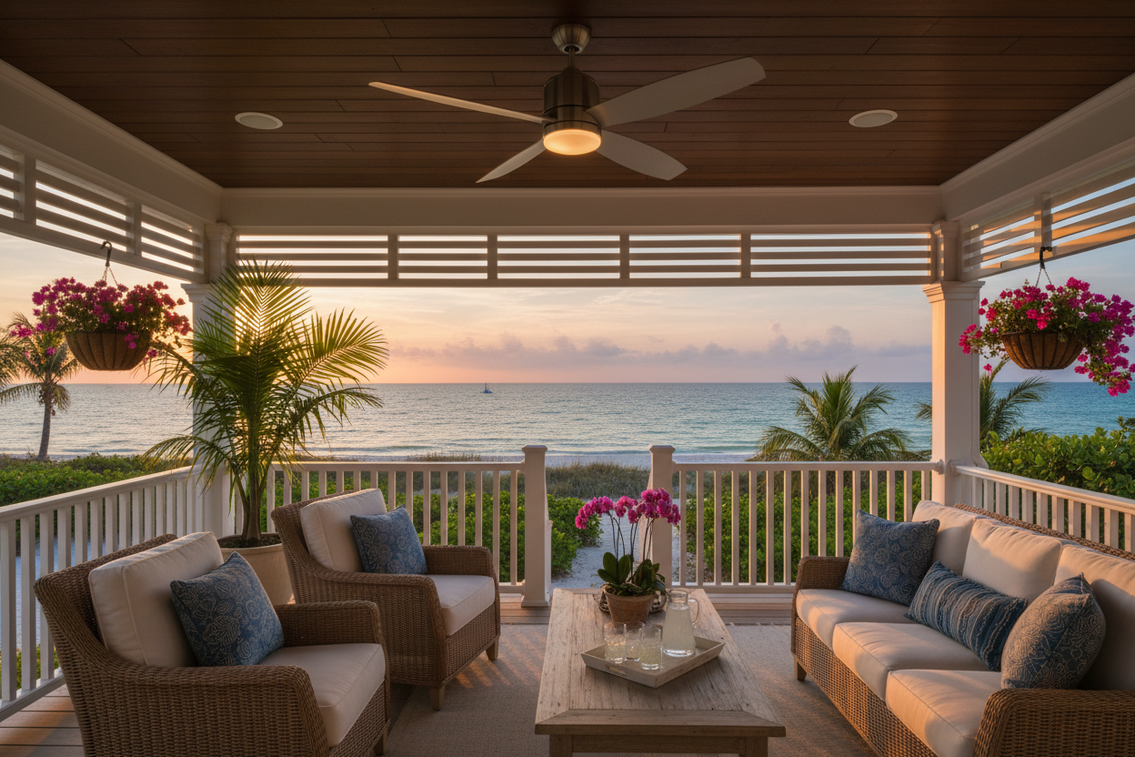 Coastal Living: Why You Need Damp-Rated Fans for Your Florida Porch