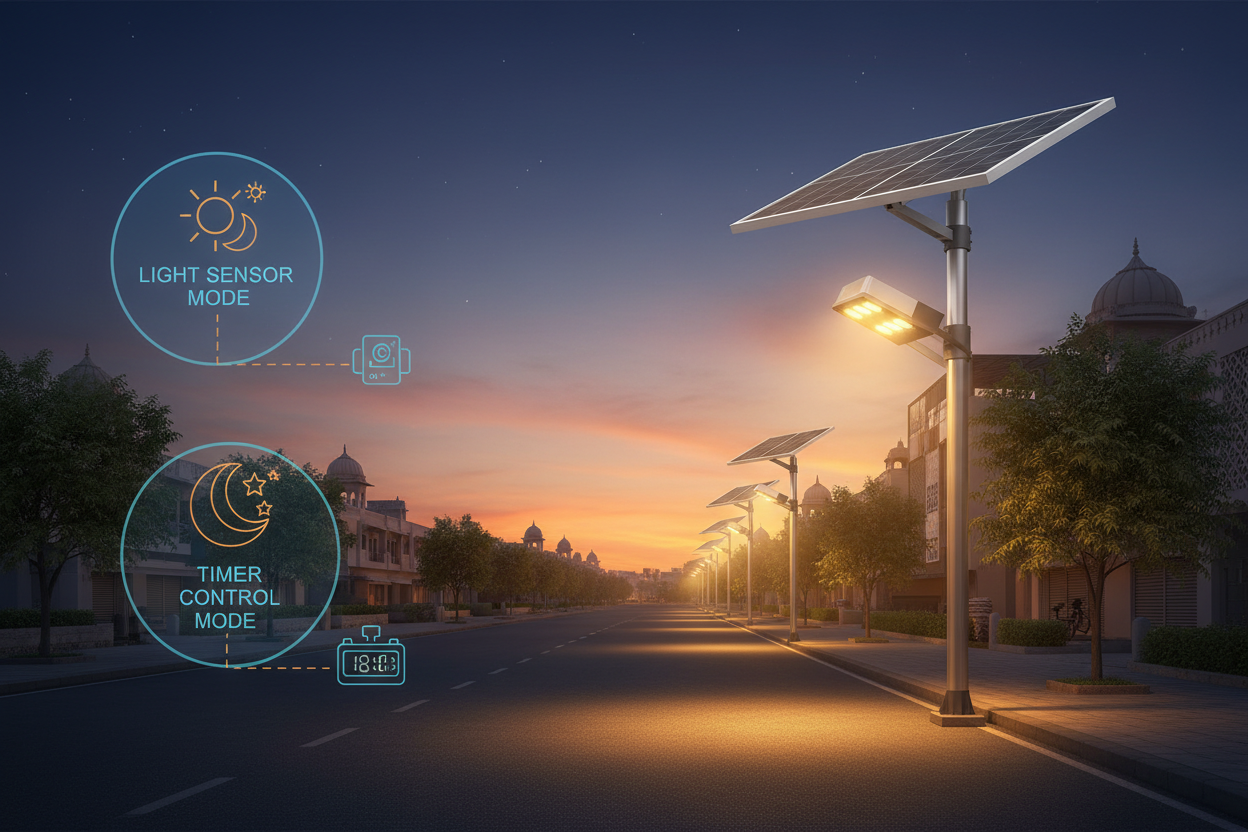 Solar Street Light Dual Mode (Light & Time Control) – Complete Guide for India 2025