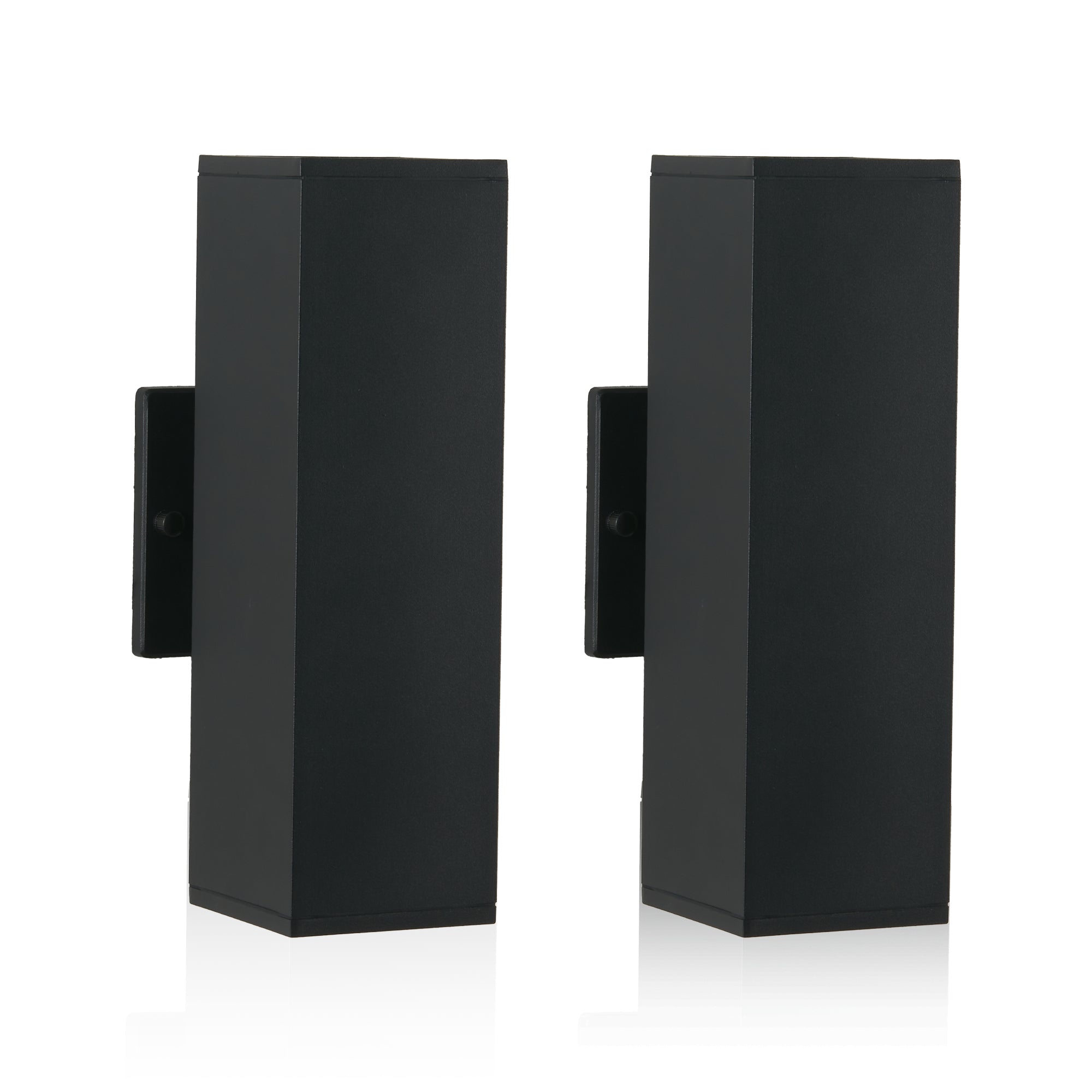 3000K Warm Light Black Aluminum Outdoor Wall Sconce 2-Pack