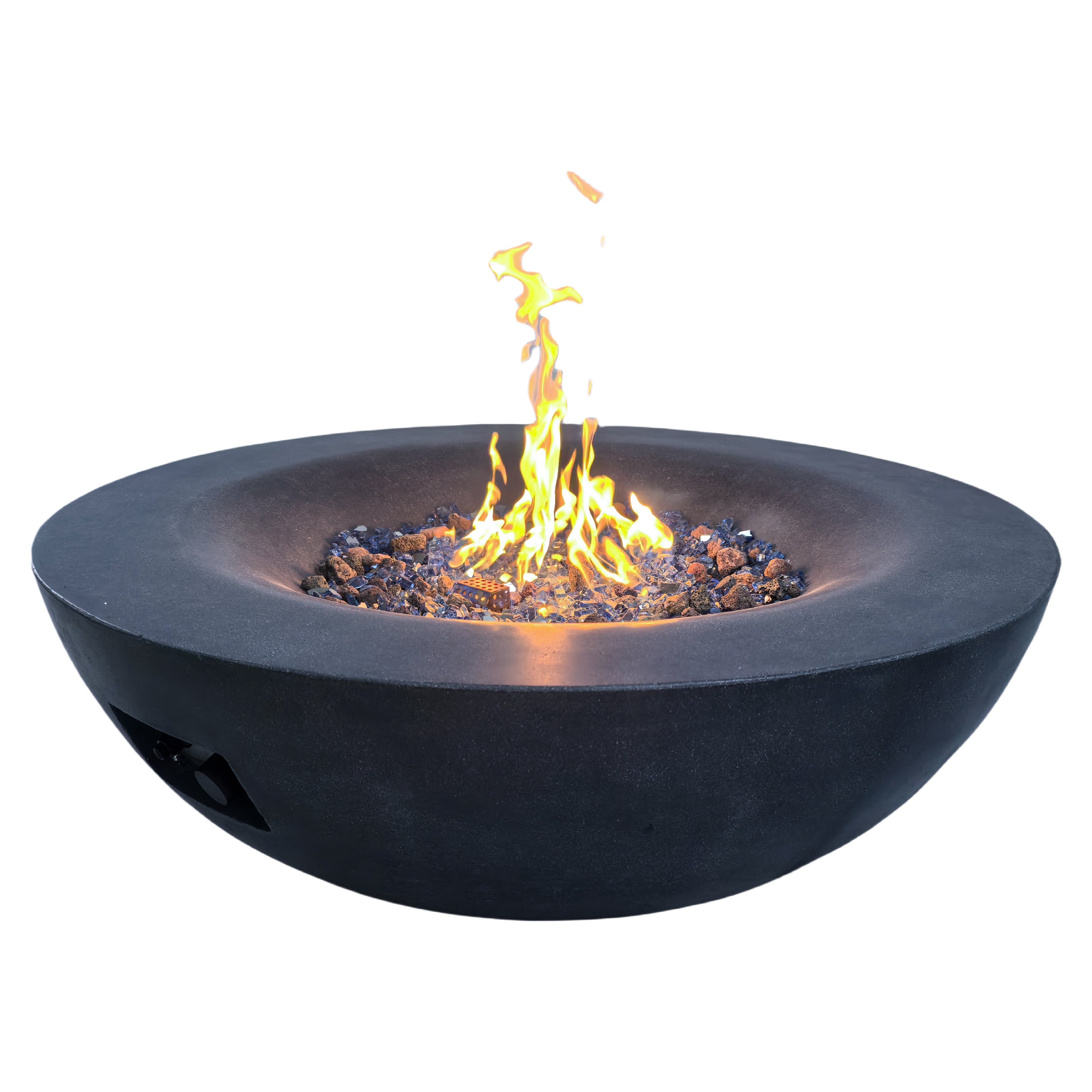 2024 New Arrivals 42 Inch Outdoor Concrete Stylish Dark Gray Propane Luxury Gas Fire Pit