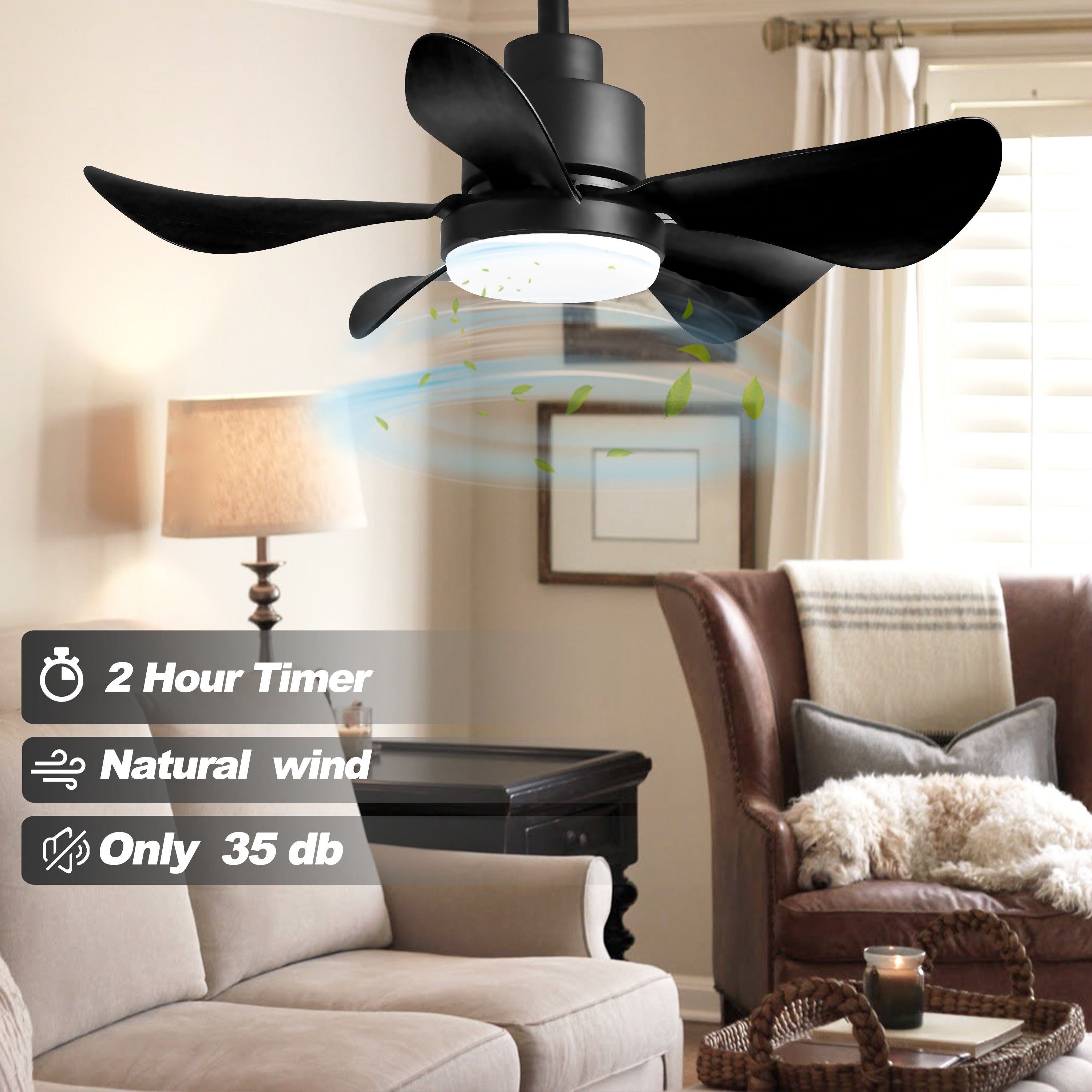 28' Ceiling Fans with Lights and Remote/APP Control Bedroom Kitchen