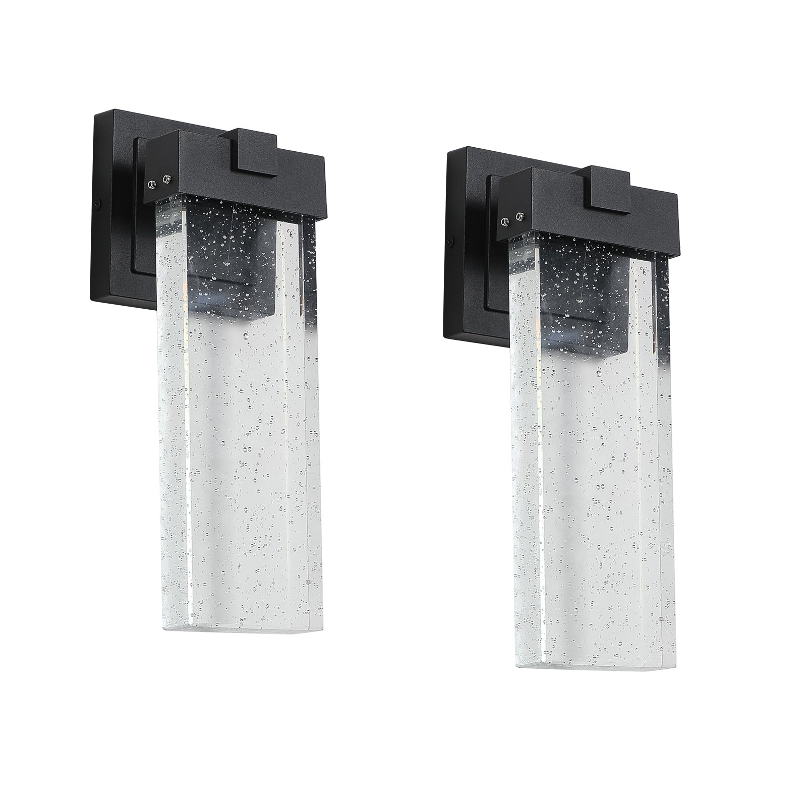 Outdoor Waterproof Transparent LED Crystal Wall Lamp 2 Pack