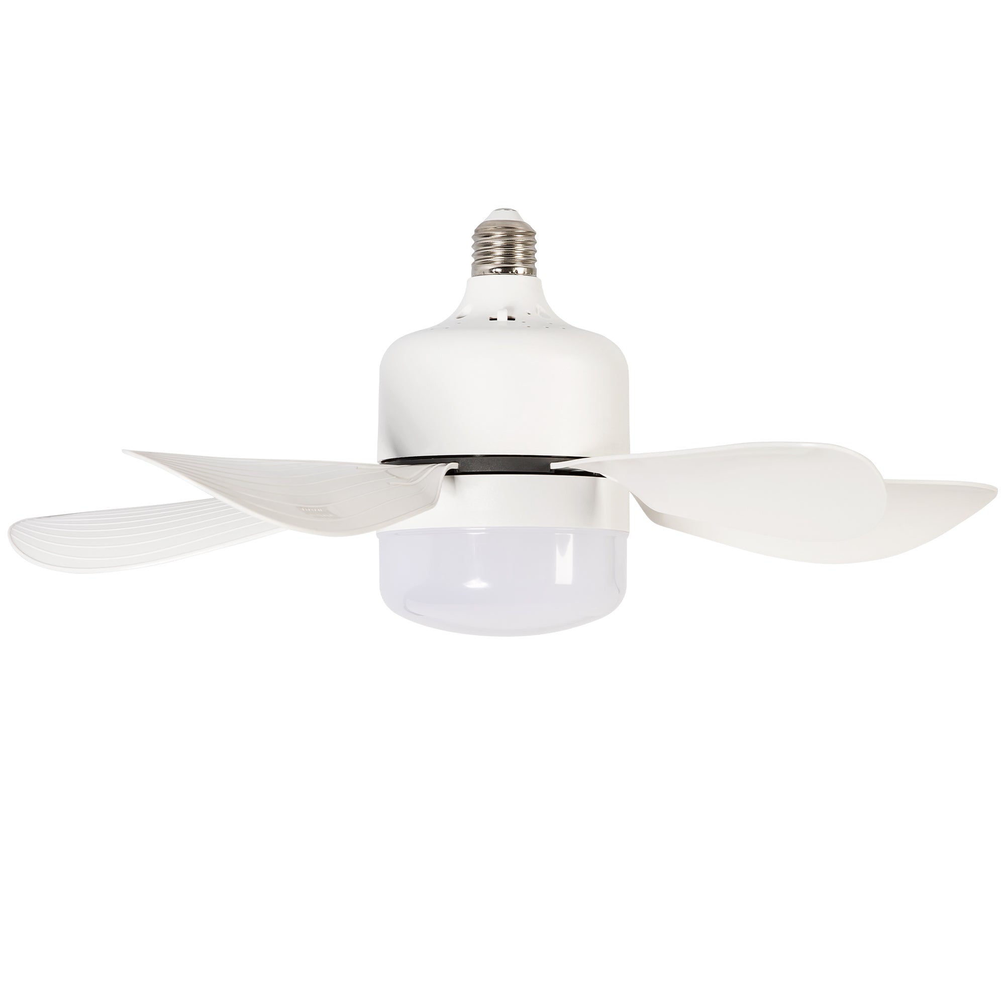 16 Inch White Socket Light Ceiling Fan DC Motor Noiseless 3 Speed