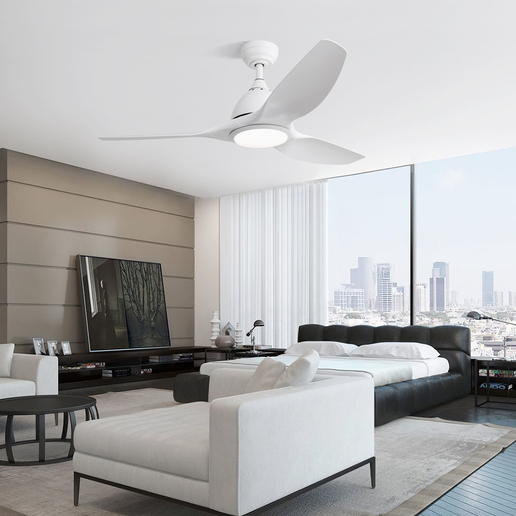 52 Inch Ceiling Fan with Light and 6-speed Remote Control