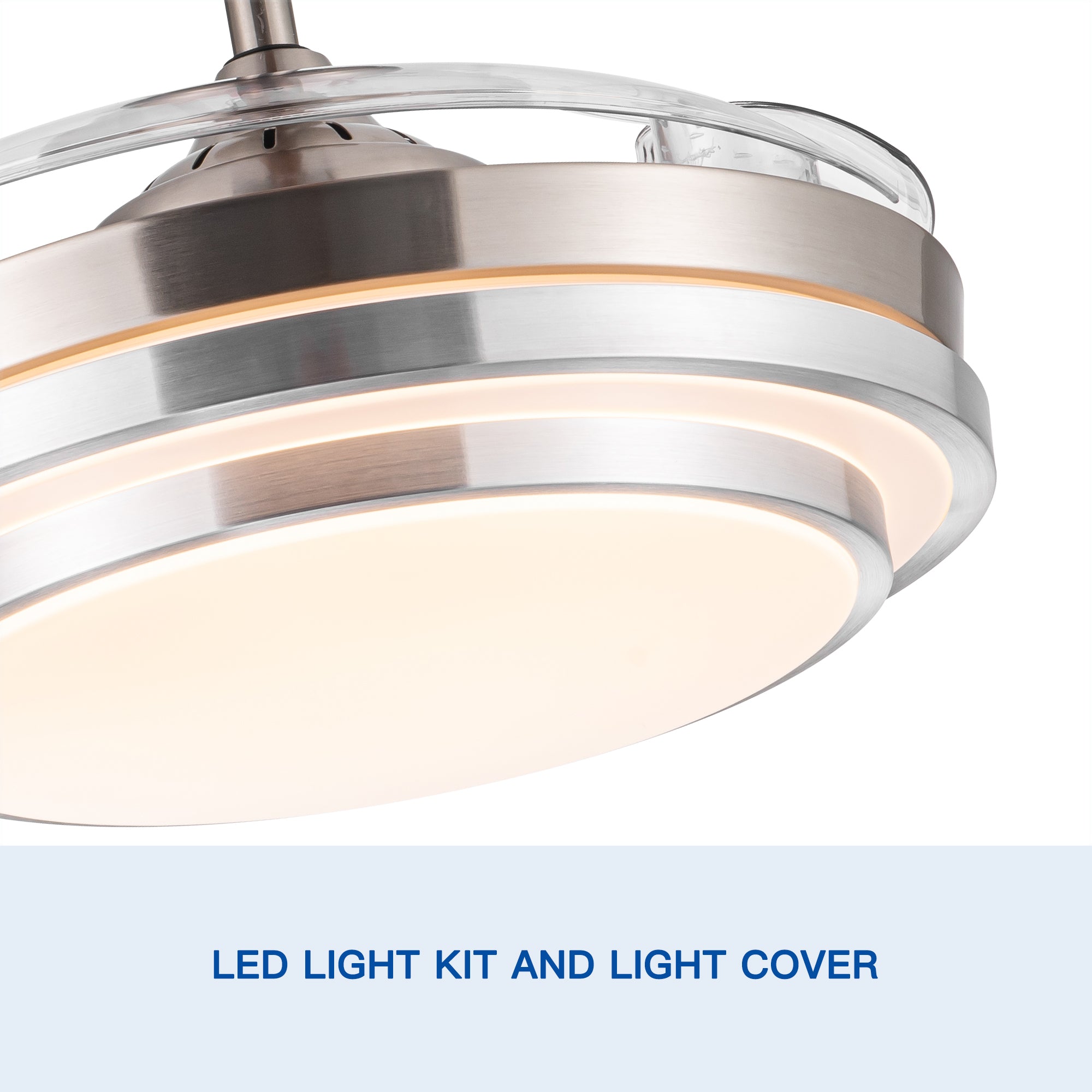 Ventilador de techo retráctil de 42 pulgadas con control remoto y luz LED