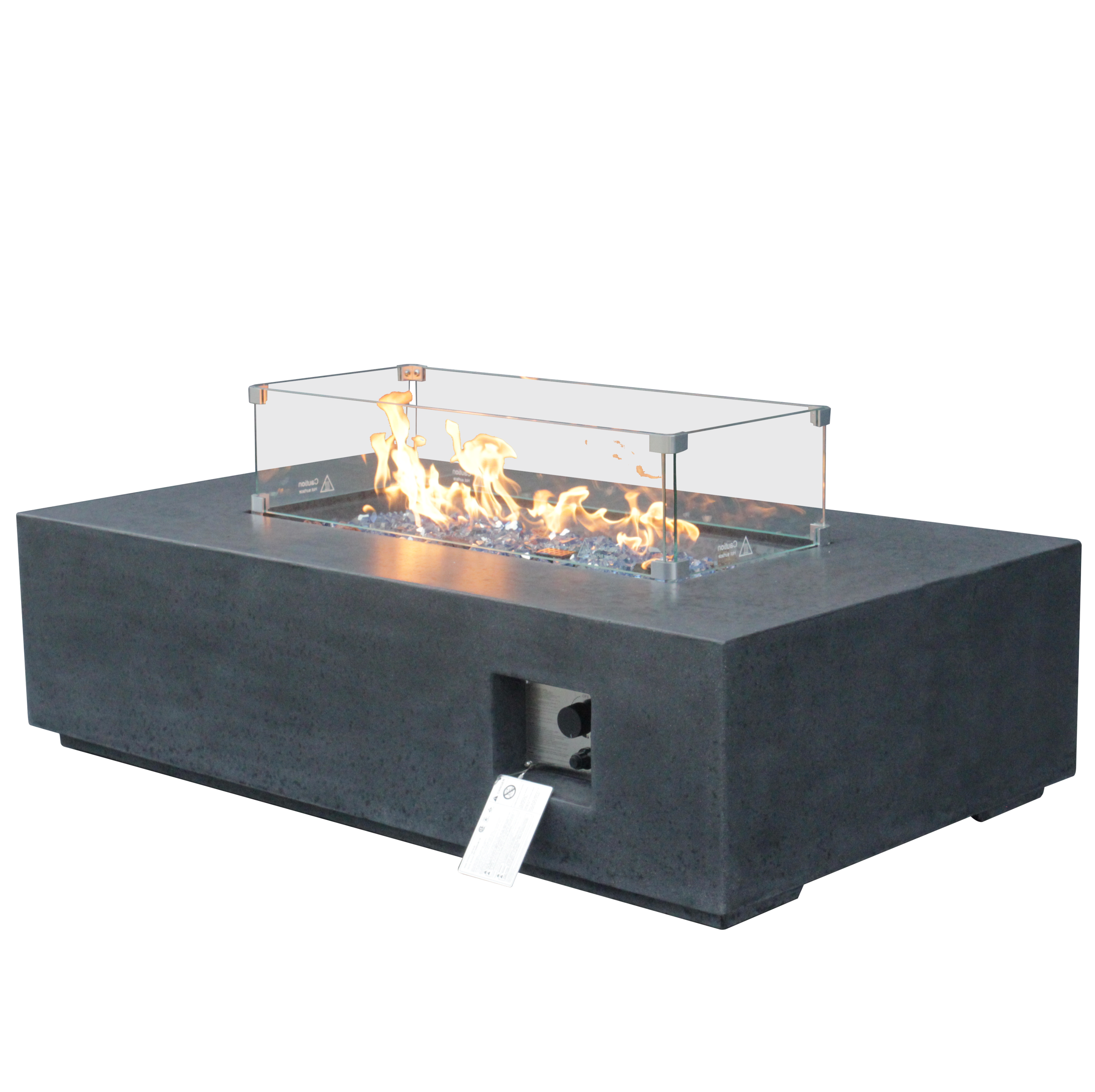 52 Inch Outdoor Concrete Propane Gas rectangle Fire Pit Table