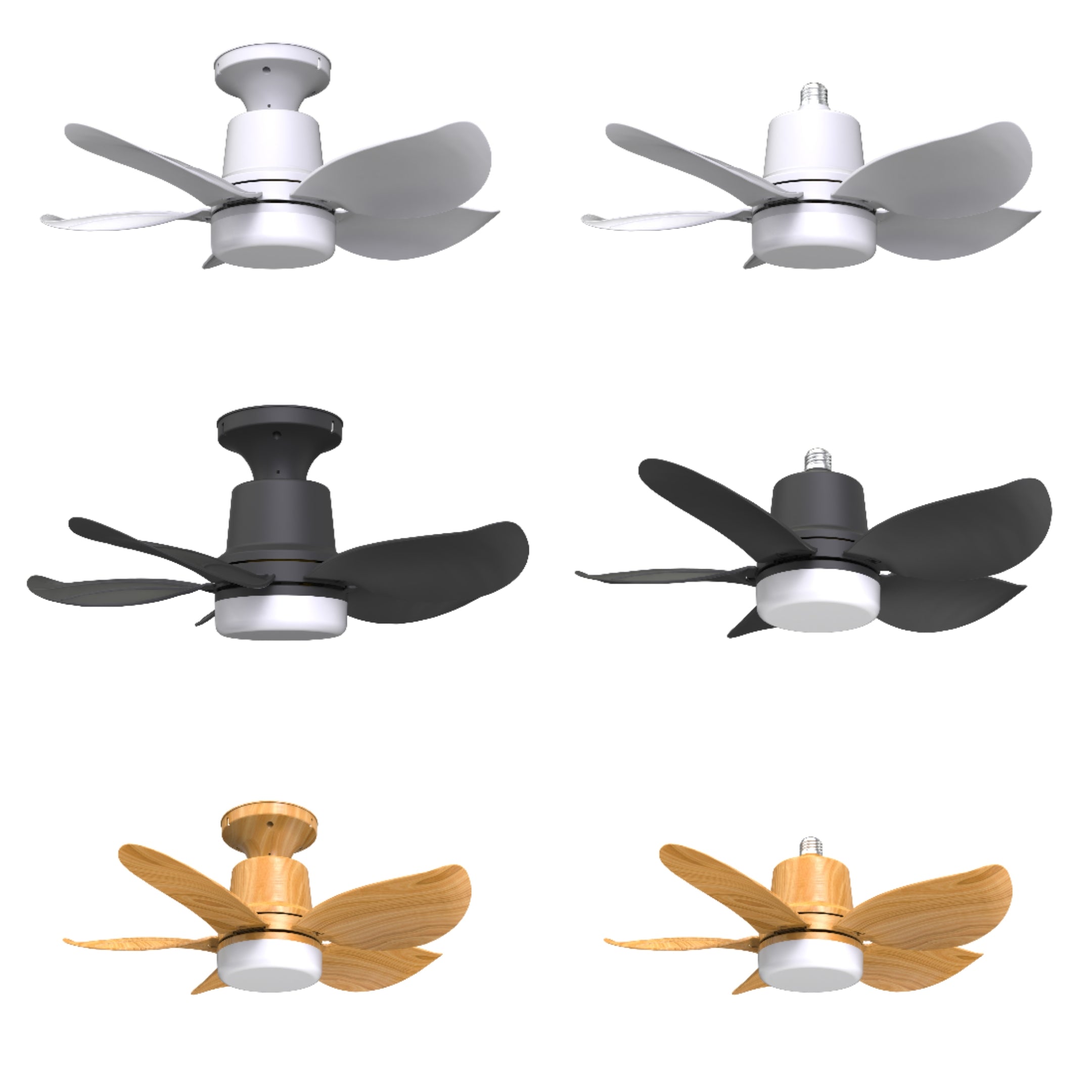 2025 Wholesale 22 inch Mango 5-Blade Ceiling Fan Light - High Airflow 420RPM, 18W Dimmable LED, Remote & Wall Control, Powerful Motor
