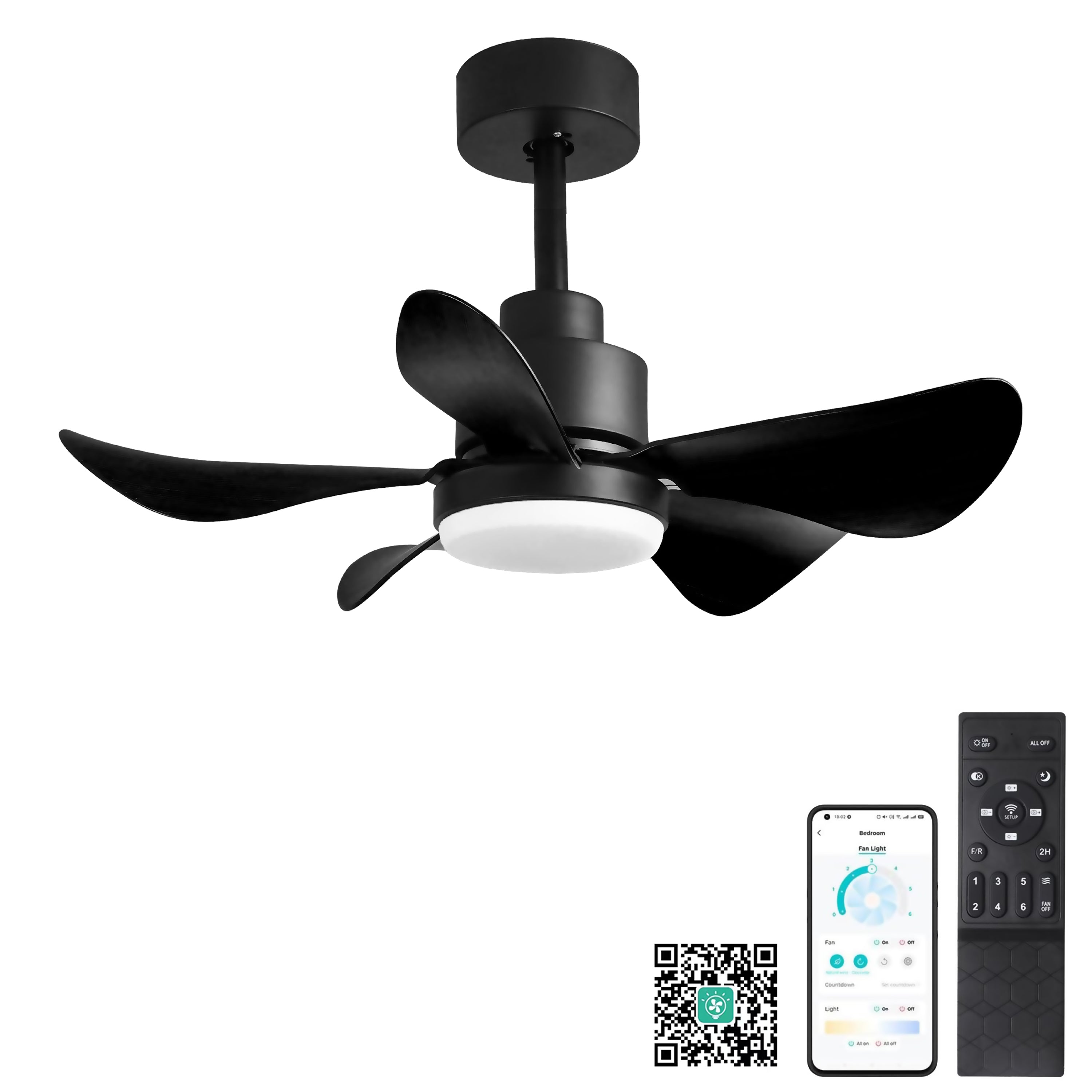 28' Ceiling Fans with Lights and Remote/APP Control Bedroom Kitchen