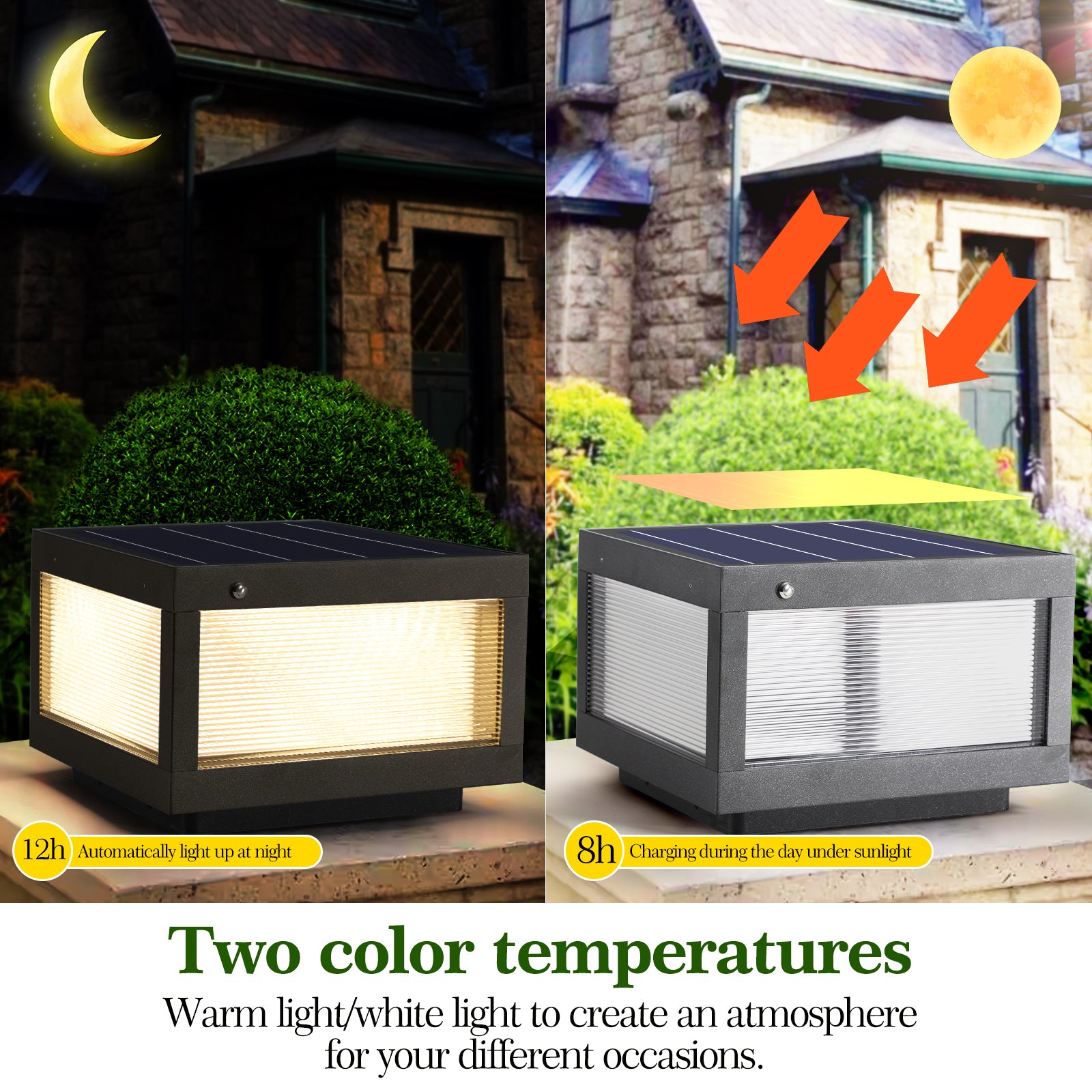 Aluminum 11W Solar Wall Lamp With Dimmable LED 240LM