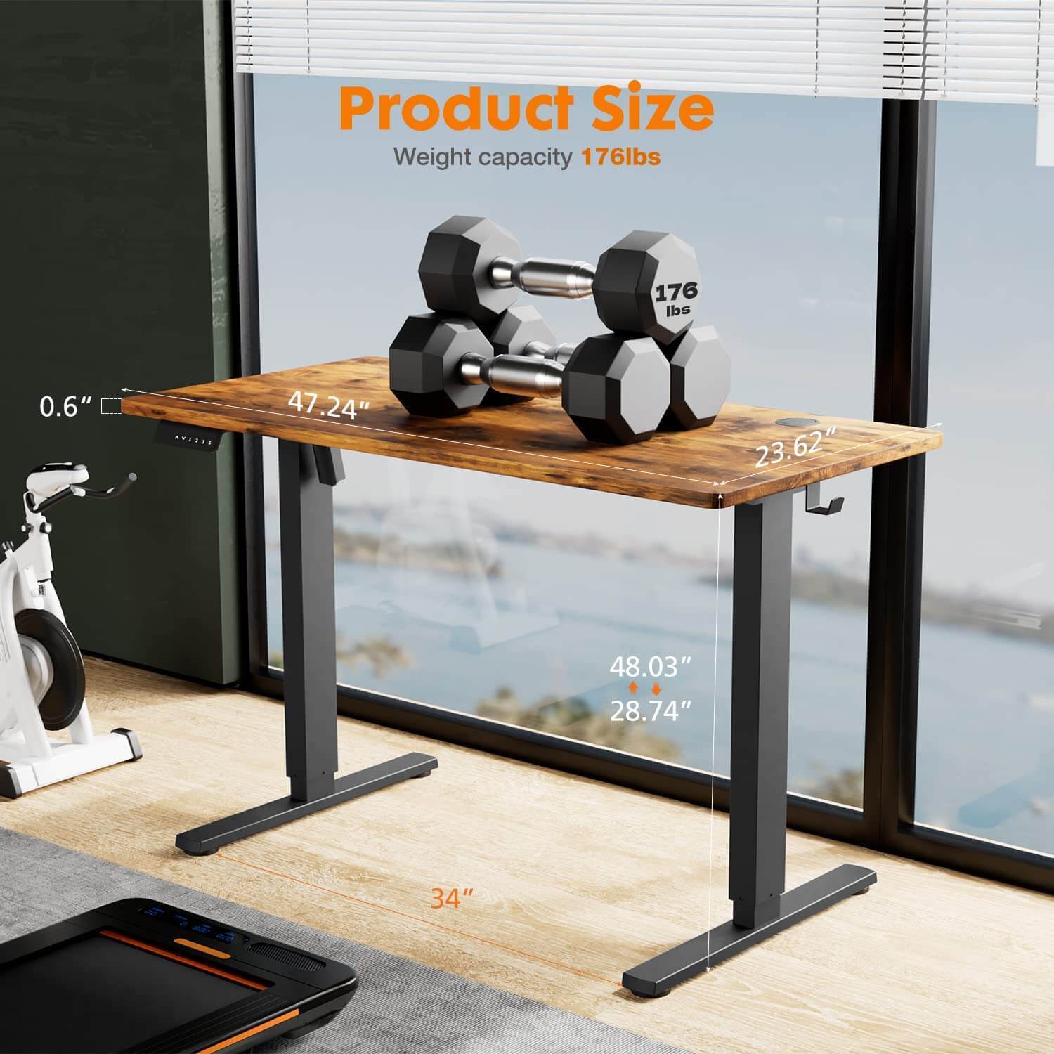 40'' x 24" Ergonomic Electric Height Adjustable Standing Desk