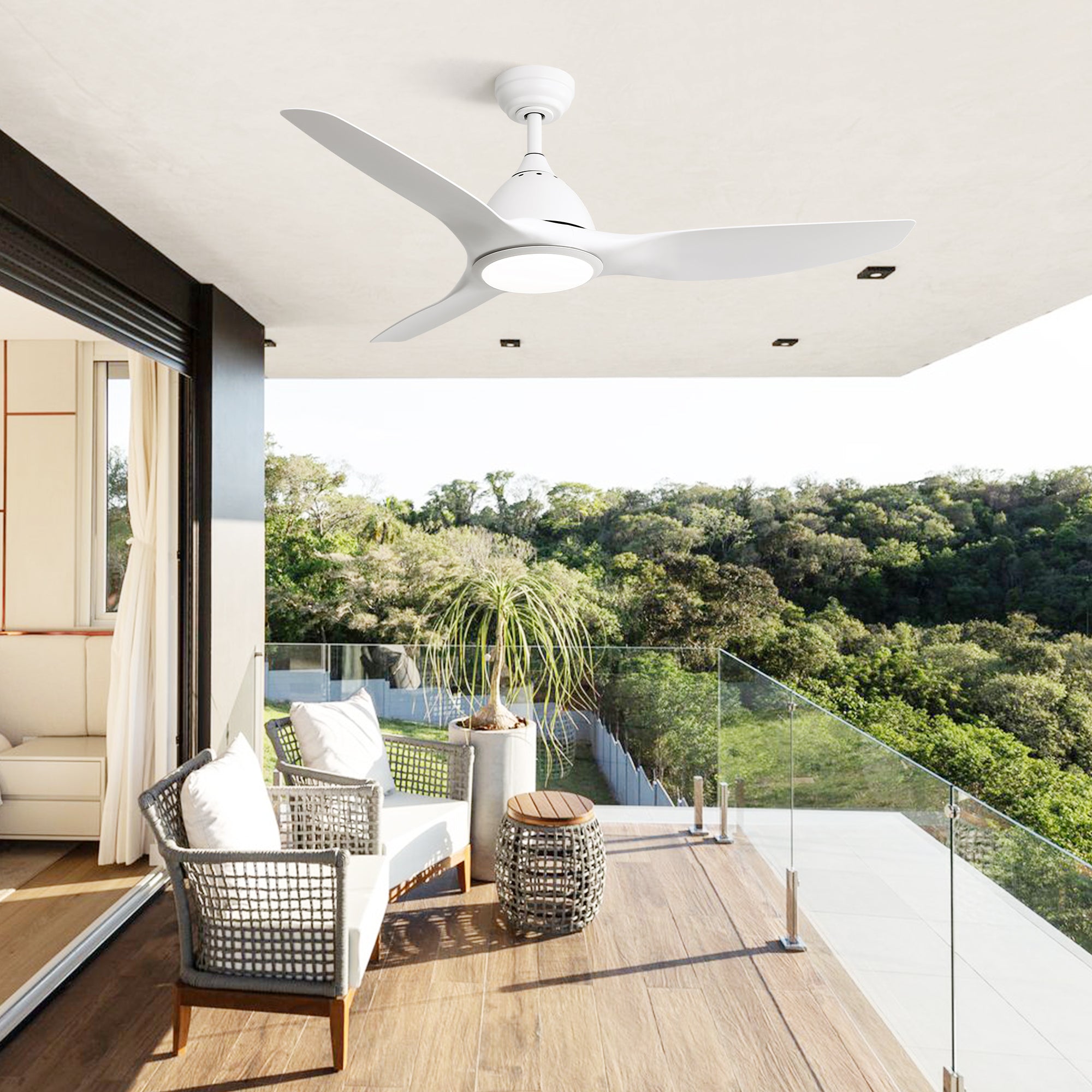 52 Inch Ceiling Fan with Light and 6-speed Remote Control