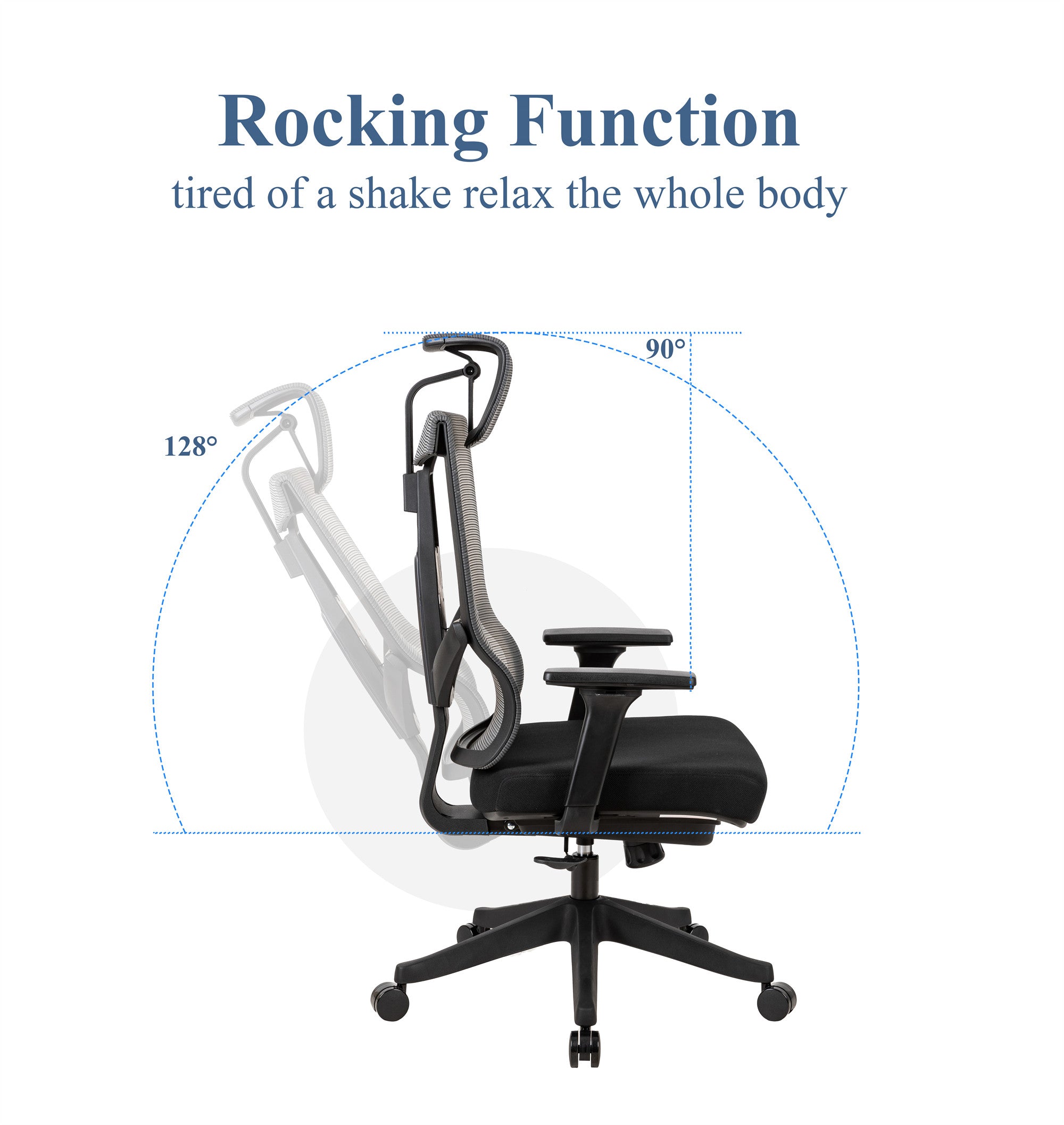 300lbs Ergonomic office chair with headrest and 2D armrest