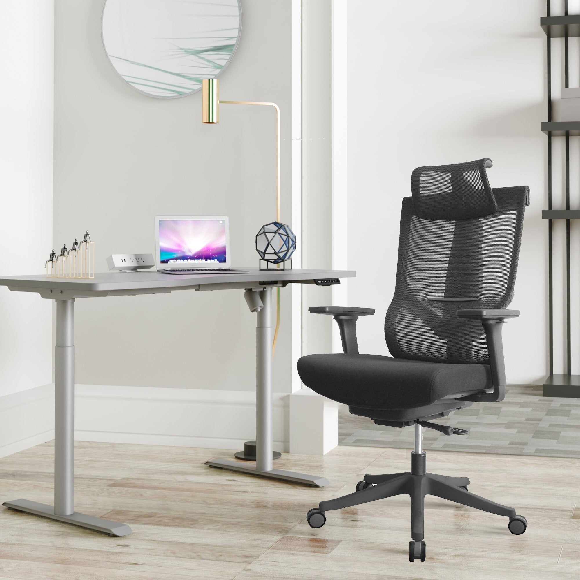 300lbs Ergonomic office chair with headrest and 2D armrest