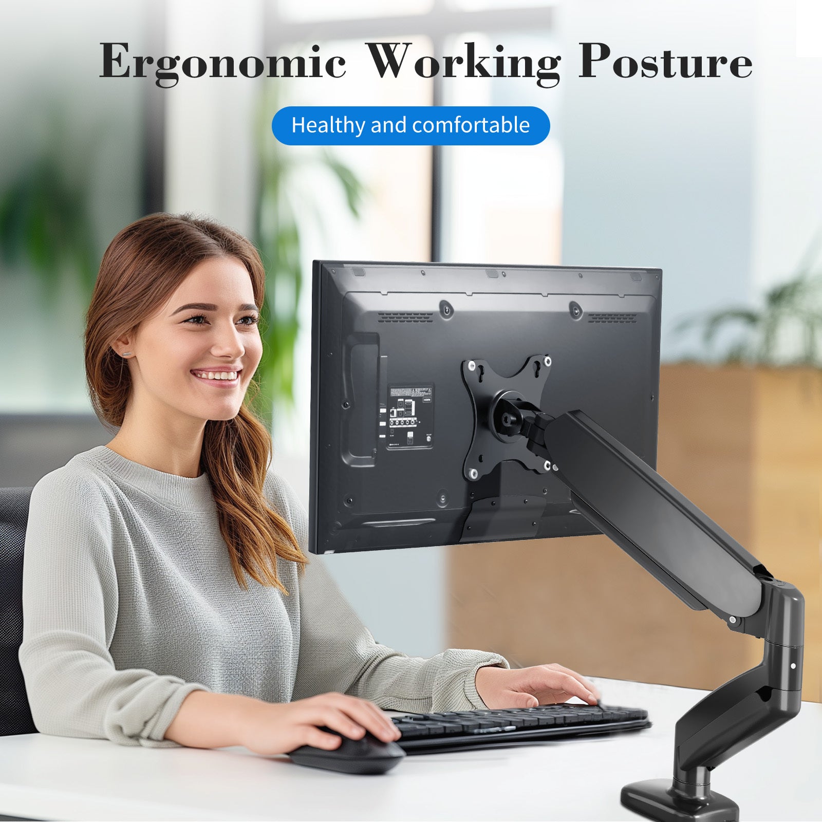 15-27 inch monitors arm with weight capacities up to 15.4 pounds