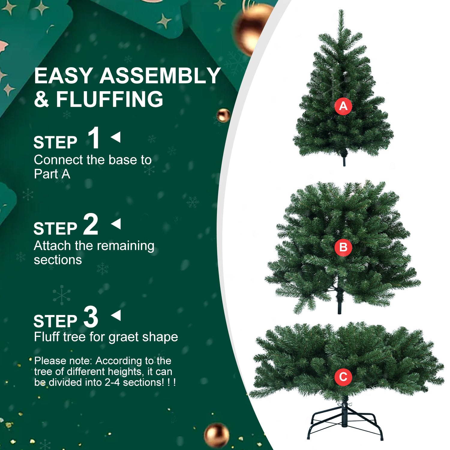 5FT Green PVC Christmas Tree with 498 Memory Wire Tips