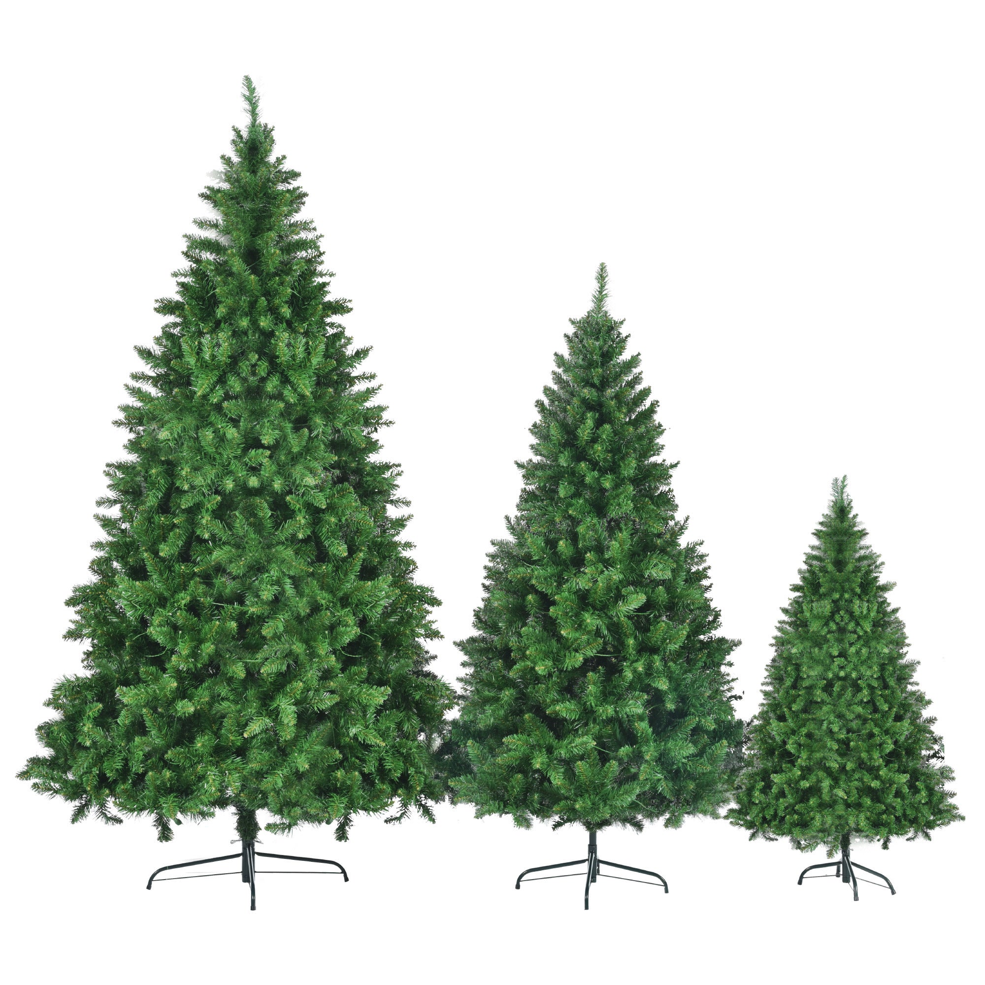 8FT, 6FT, 4FT Pre-Lit Green Pine Artificial Christmas Trees