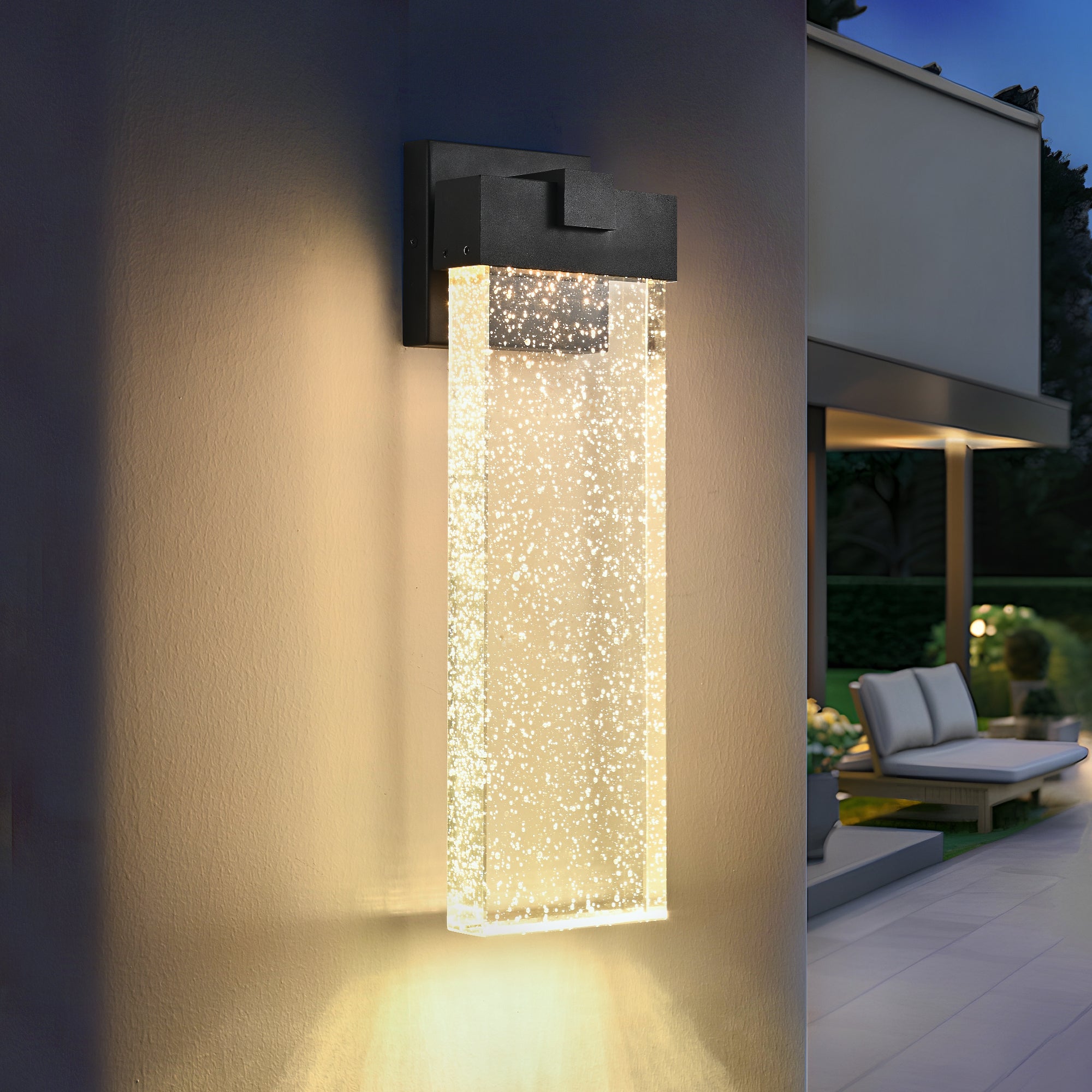 12W Bubble Crystal Modern Outdoor Wall Light Fixture 1 light