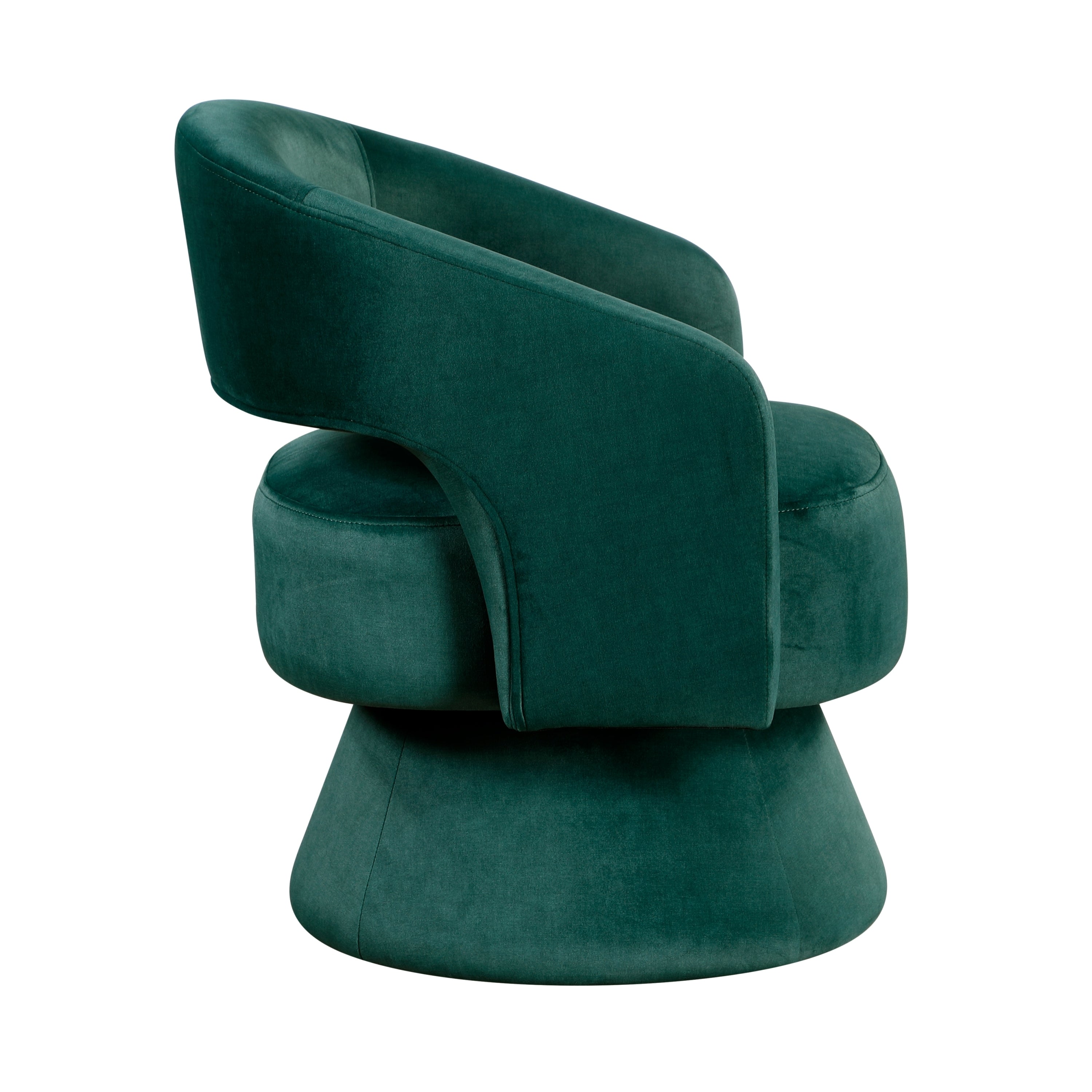 Green Velvet Upholstery Solid Wood Stylish Modern Luxury Swivel Accent Chair