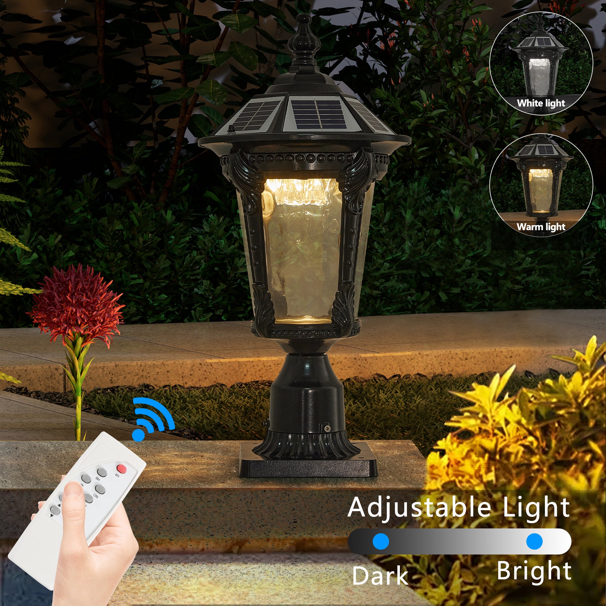 6V/2.4W Aluminium Retro Sensor Solar Lights With Dimmable LED