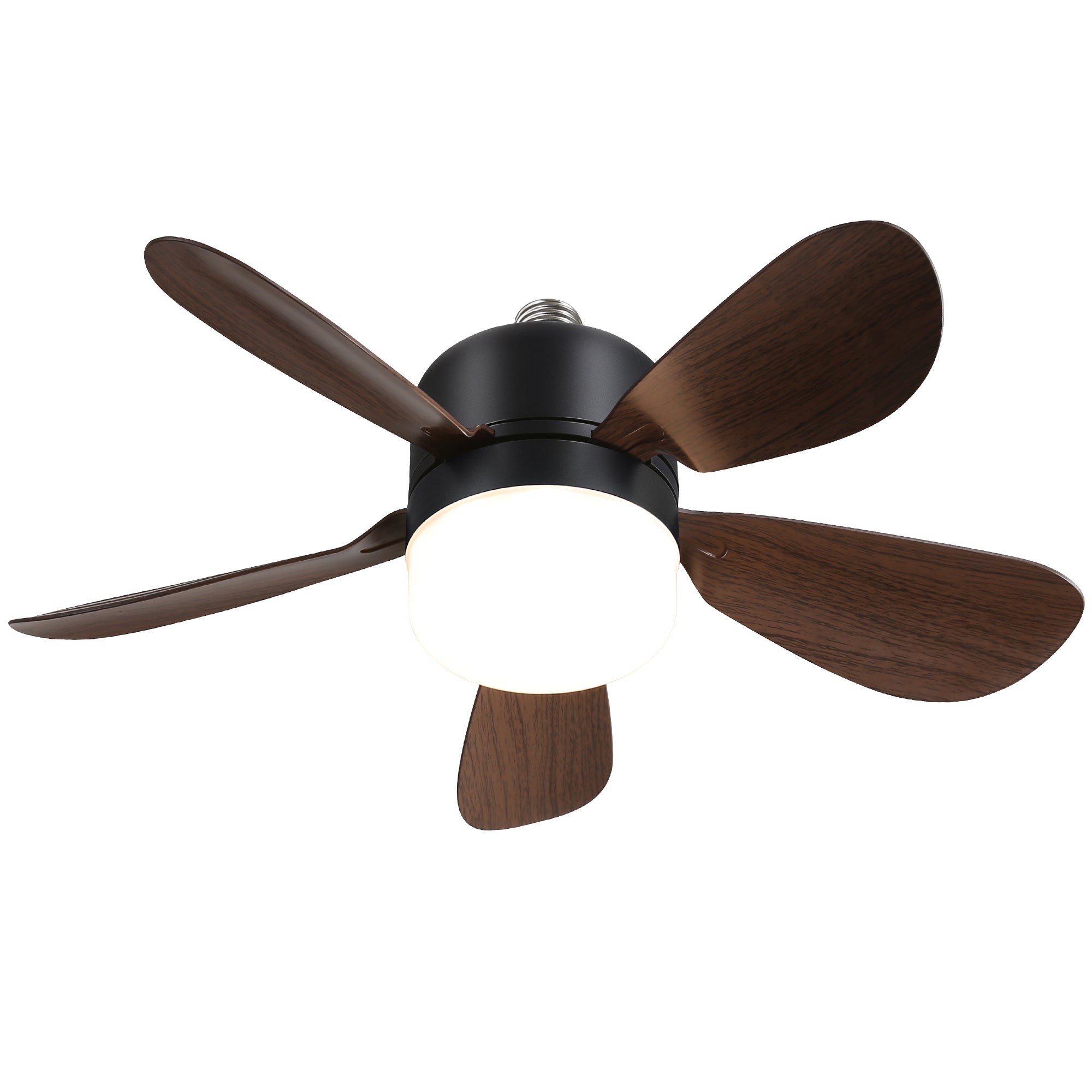 16 Inch Black Socket Light Ceiling Fans with 3 Lighting Color