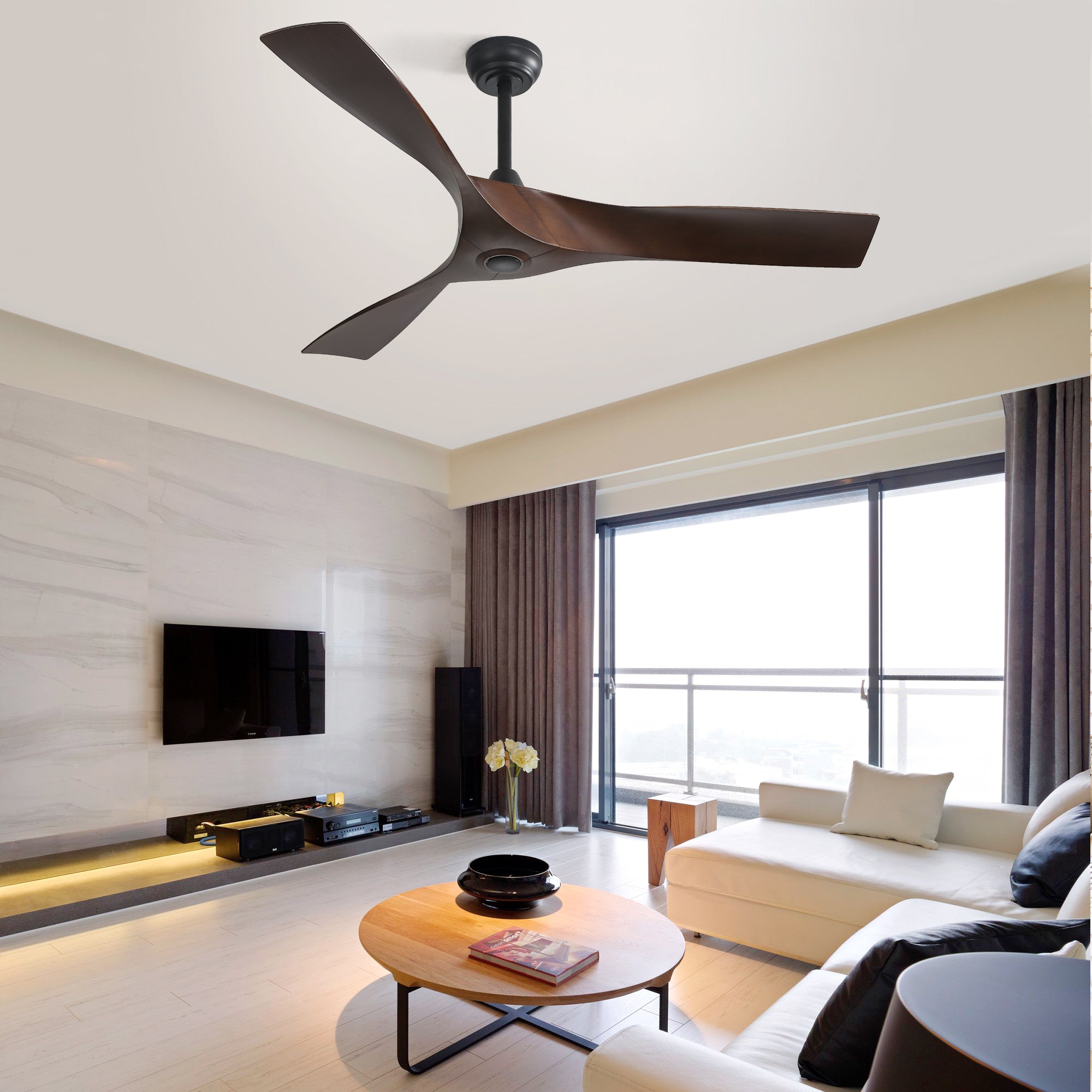 52 Inch Energy-Efficient Ceiling Fan Without Light 6 Speeds