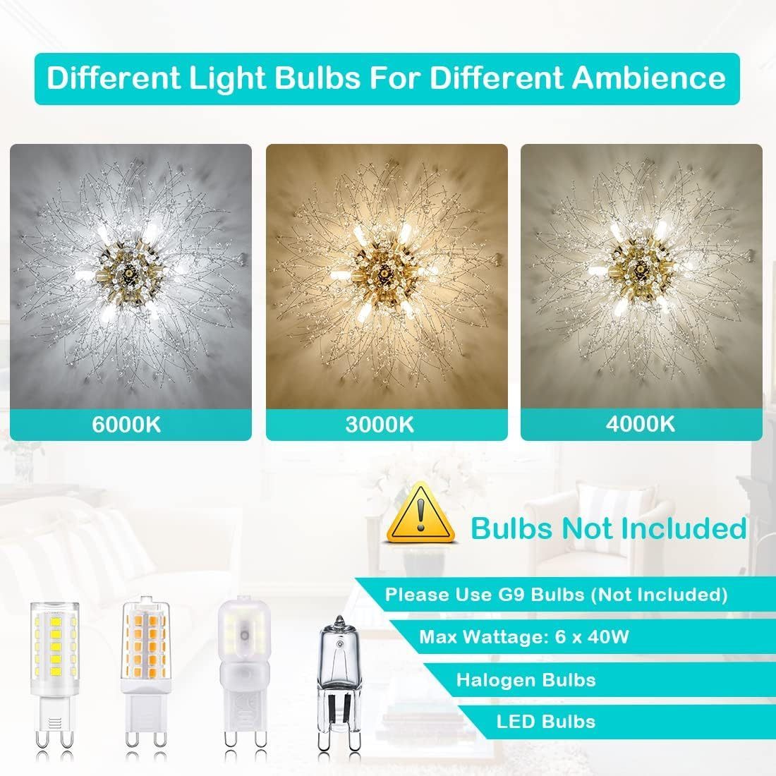 Golden Crystal Flush Mount Ceiling Lights