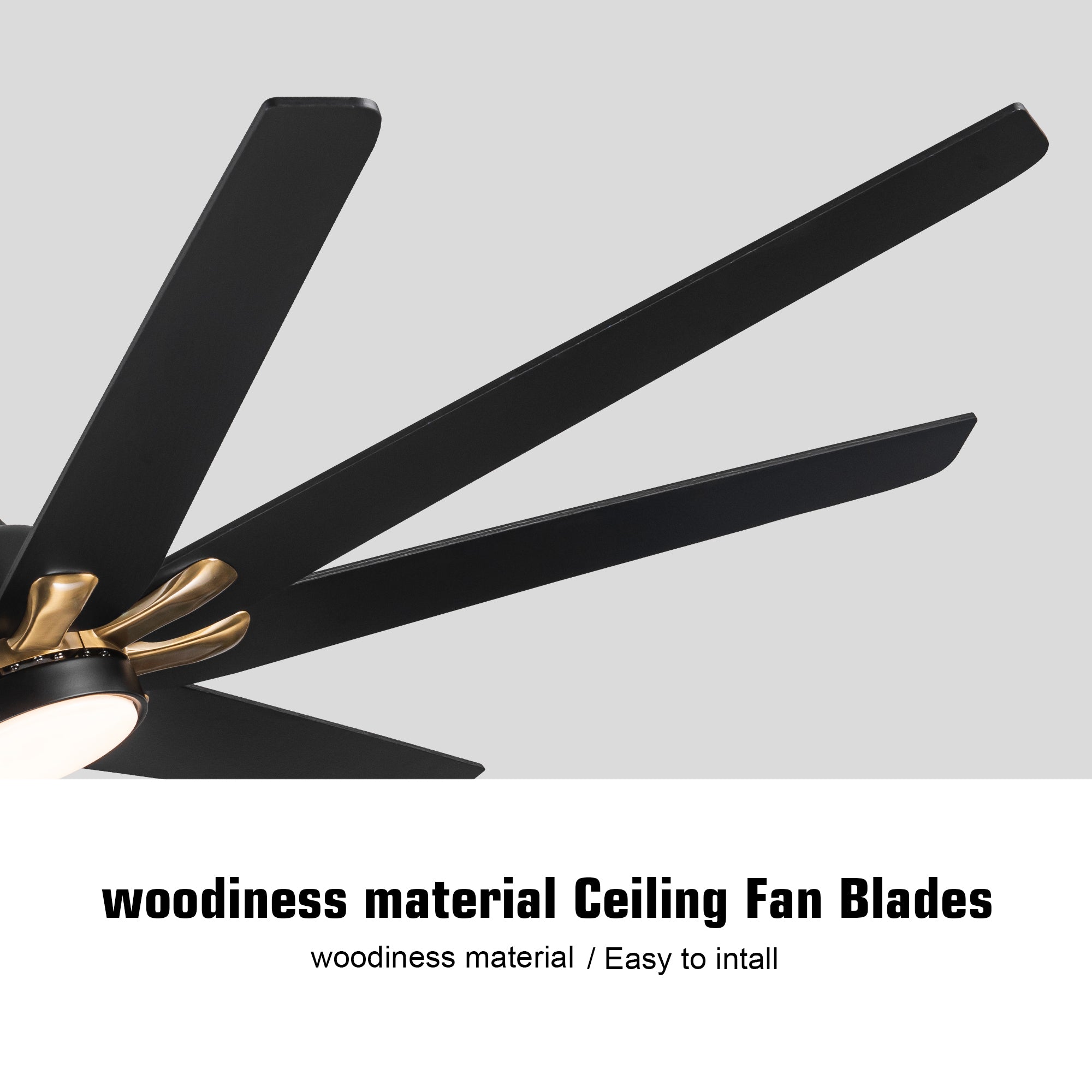 72 In Modern 8 Blades 24W  Ceiling Fan Lighting with Remote Control