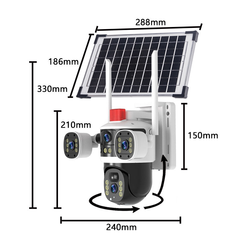 Wholesale Triple-Lens Solar Security Camera 6MP HD, AI Human Detection, 15-Day Battery