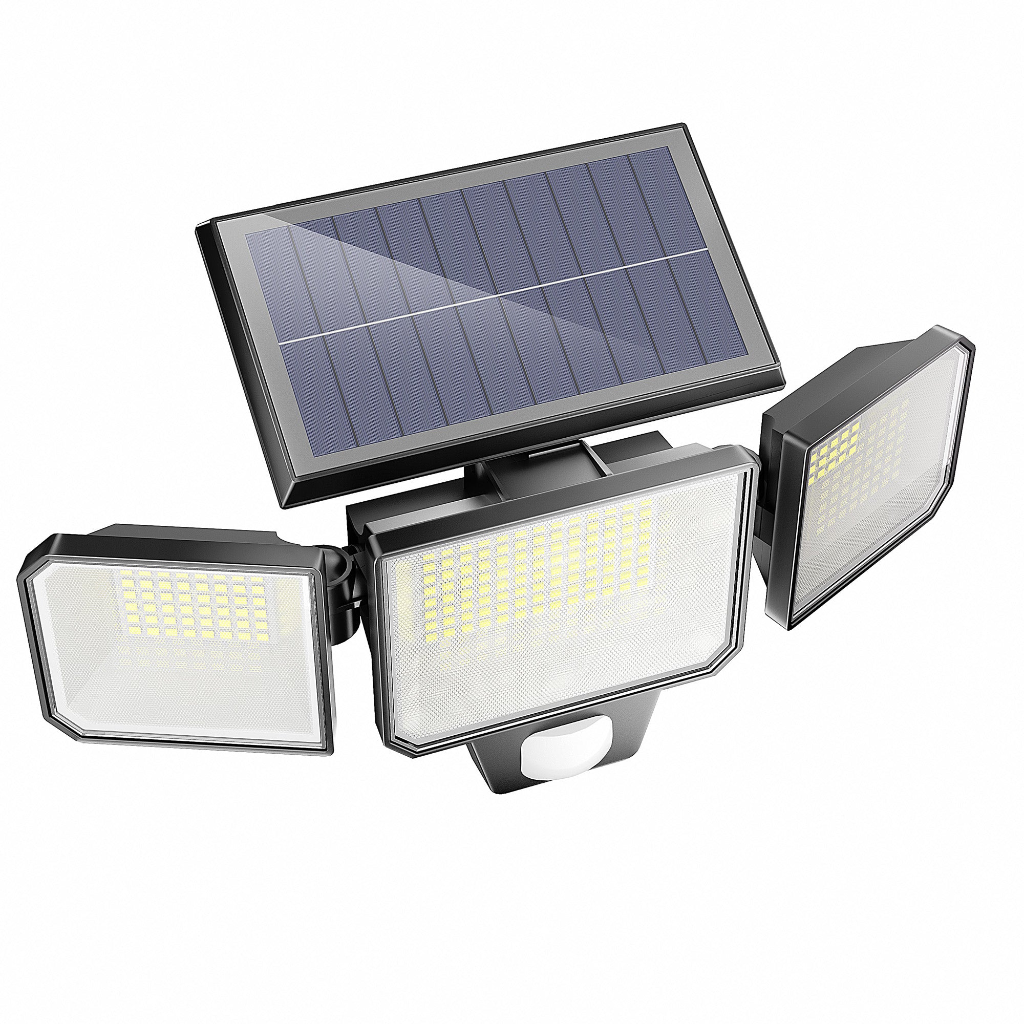 3-Head 1500LM Solar Wall Light with Motion Sensor – High Efficiency & Replaceable Battery