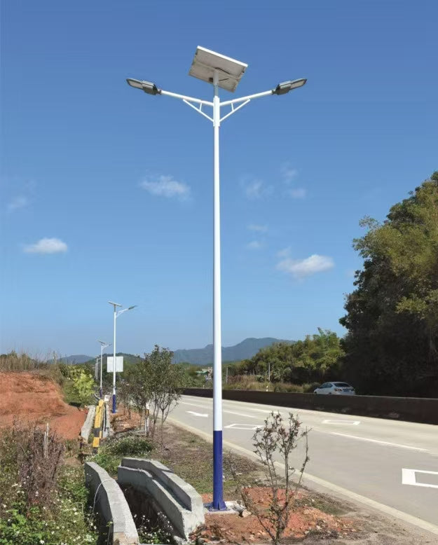 60W Dual-Arm Solar Street Light with 6M Pole - Commercial Grade Outdoor Lighting